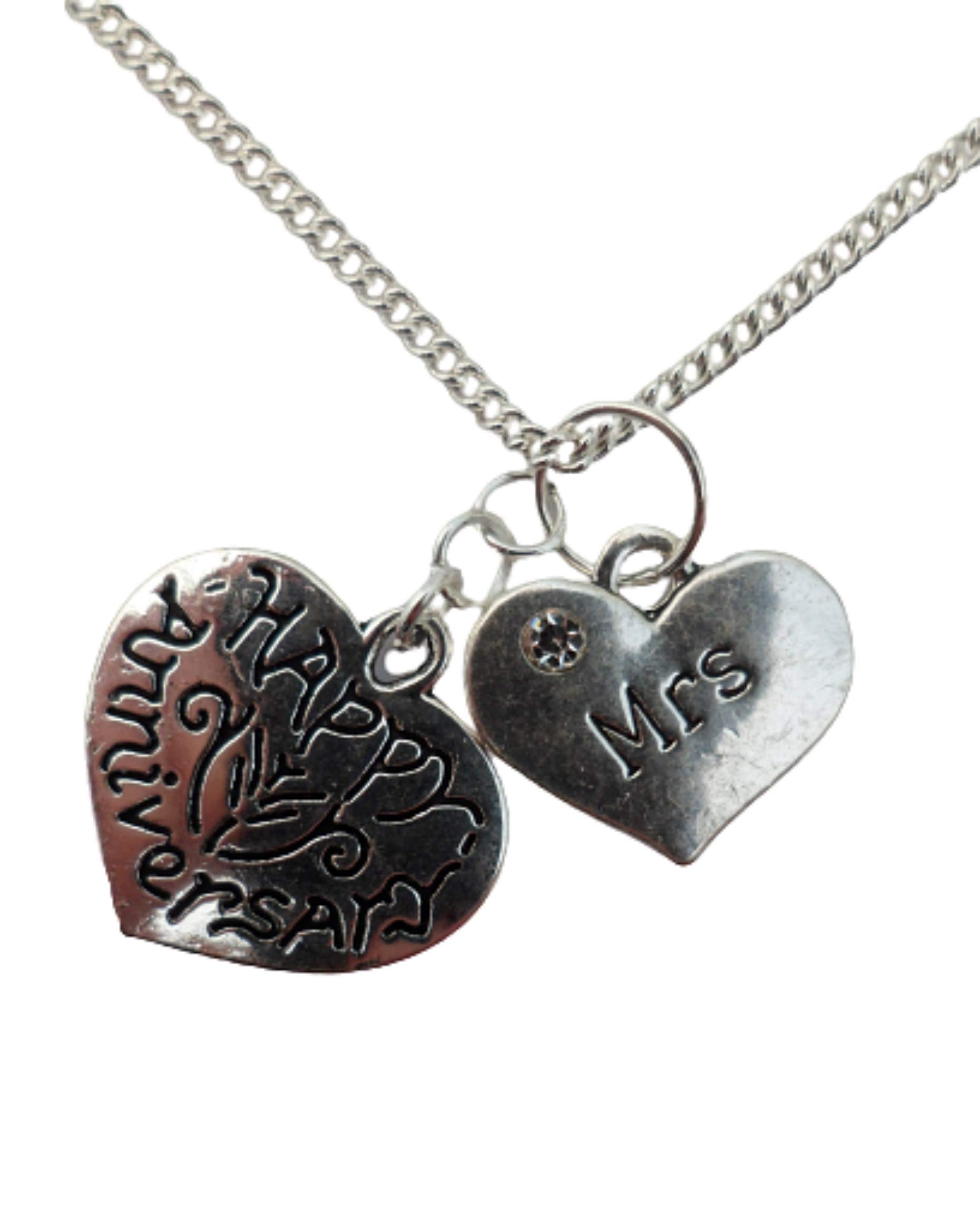 Silver Heart Charm Necklace - Romantic Gift for Anniversary & Couples