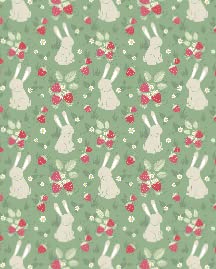 Cute Bunny and Strawberry Green