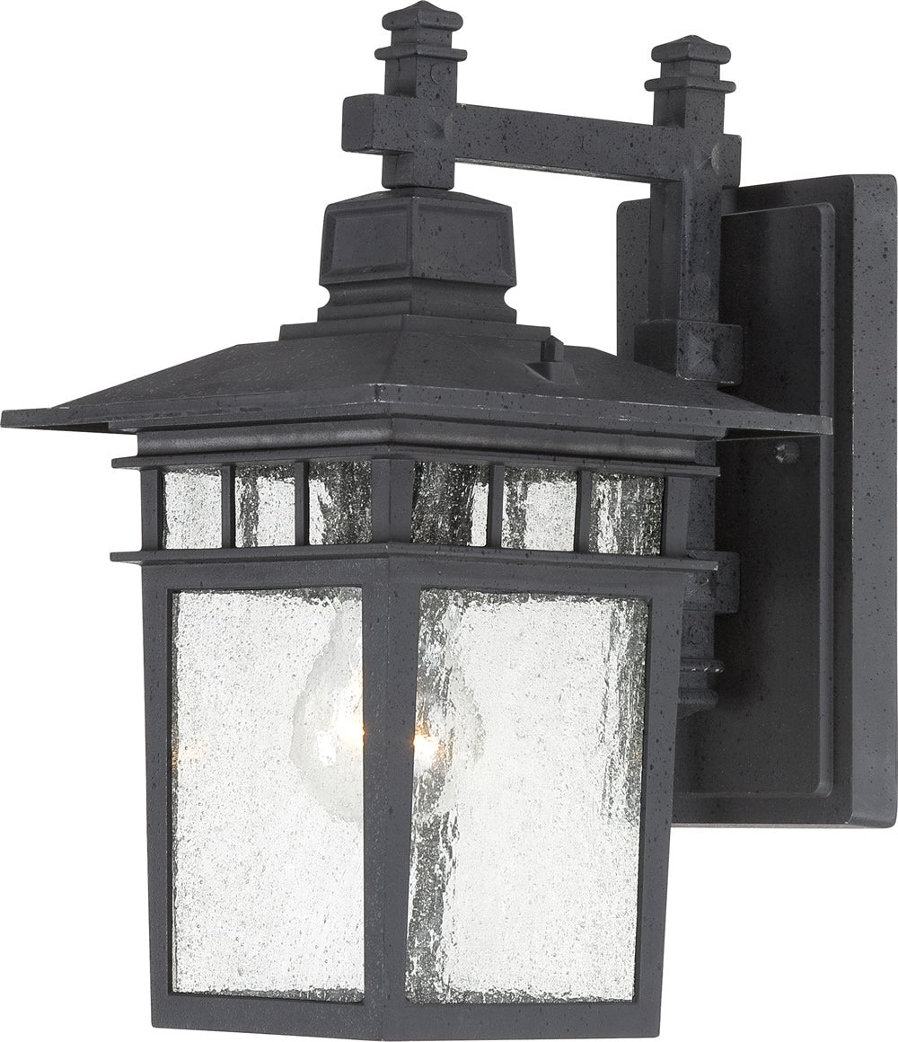 12H Cove Neck 1 Light Outdoor Wall Sconce - Textured Black Finish - Weatherproof Exterior Lighting for Porch, Patio, Garden & Entryway