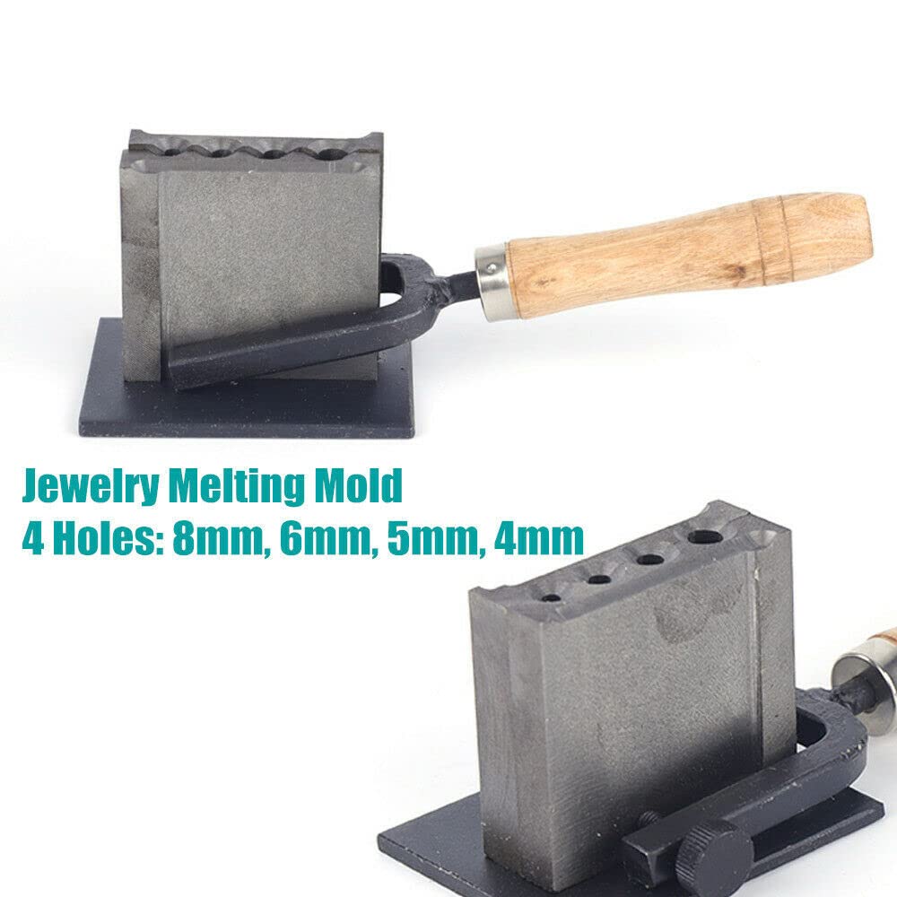 Reversible Cast Iron Melting Mold for Gold, Silver, Copper & Metals - Round Ingot Mold for Refining & Casting - Perfect for Jewelry Making, Metalworking & DIY Projects
