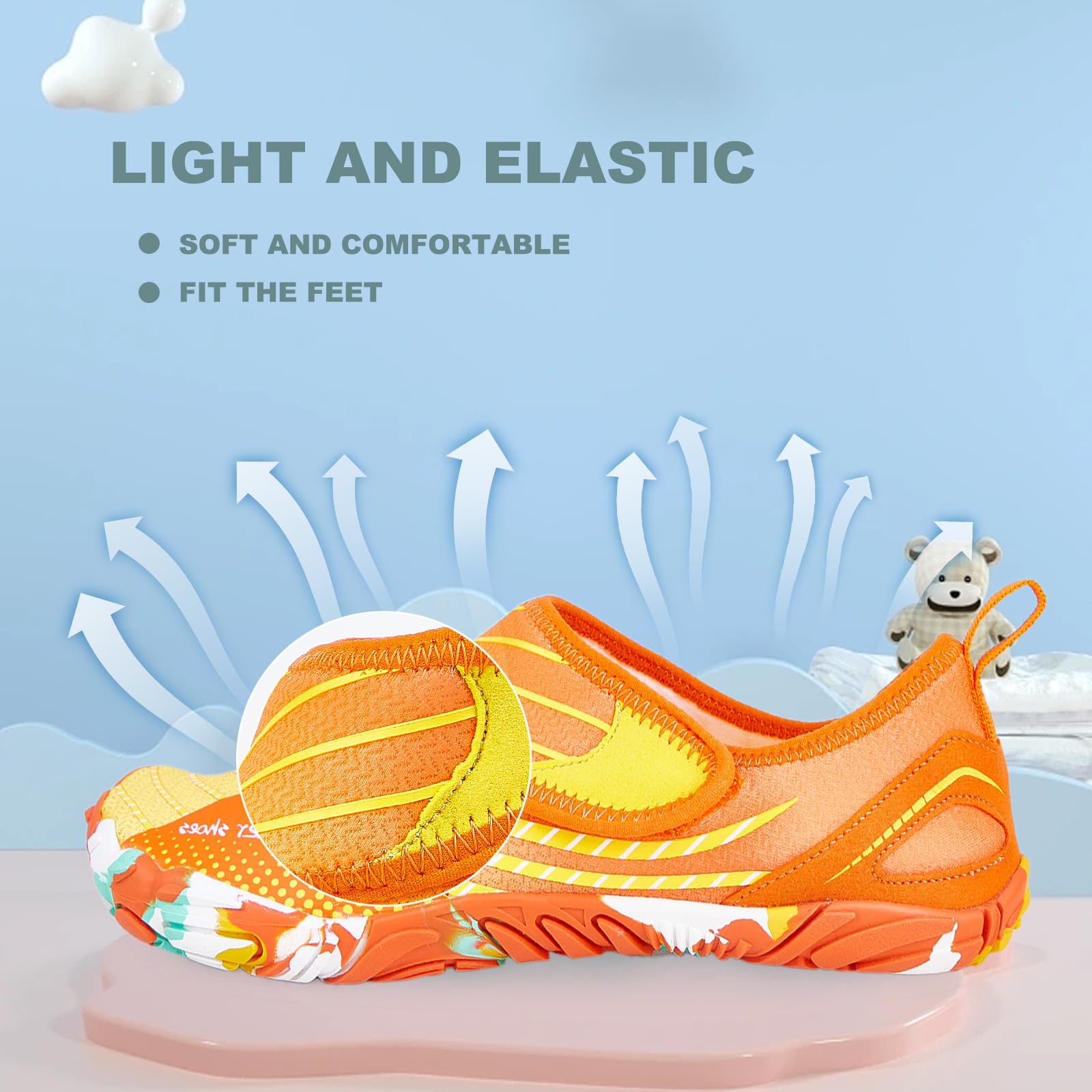 AoSiFu Kids Water Shoes for Boys & Girls - Quick Dry Aqua Socks for Beach, Pool & Sports - Lightweight Barefoot Swim Shoes (Toddler/Little Kid/Big Kid) - Perfect for Swimming, Surfing & Water Activities
