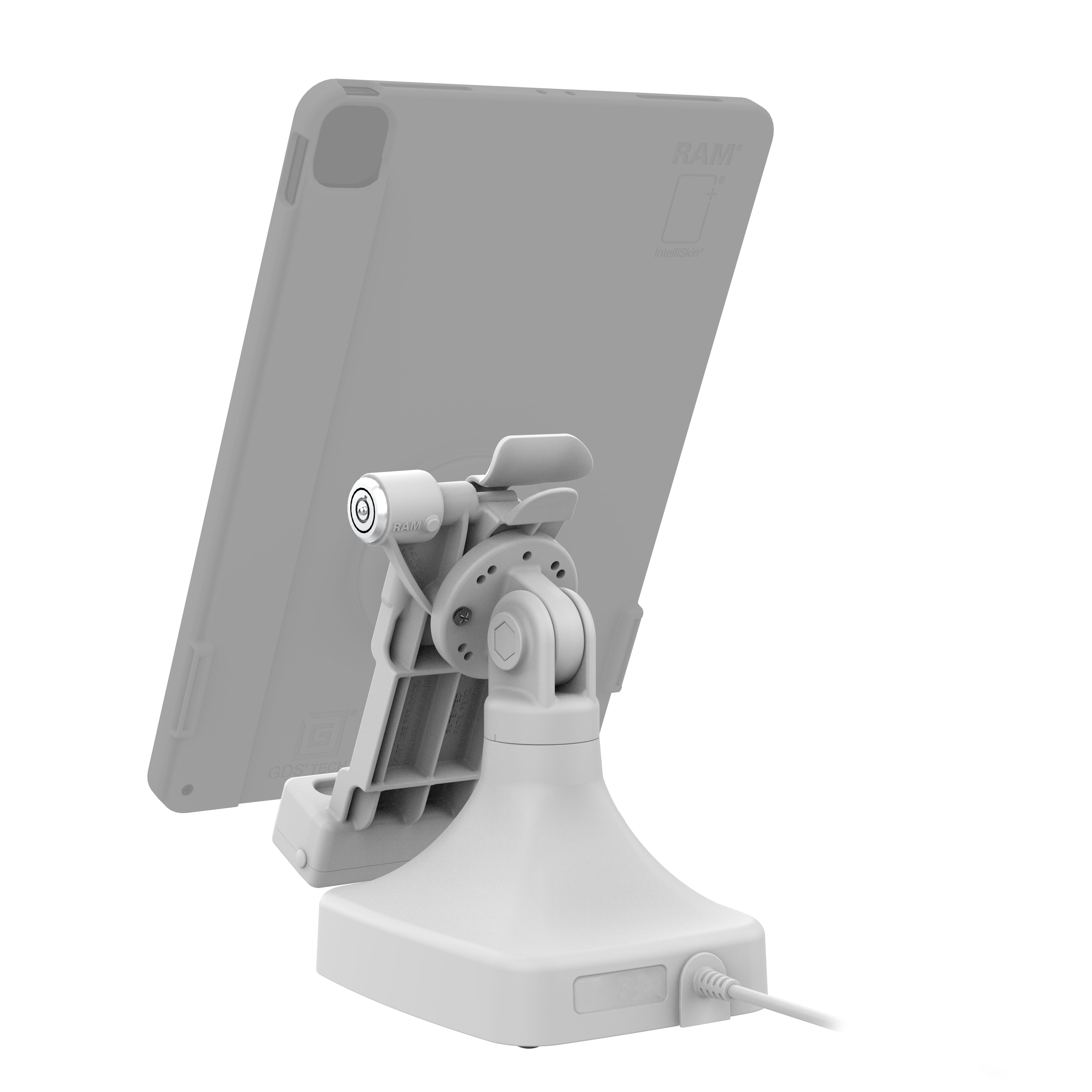 GDS® Uni Conn™ Locking Tilt & Swivel Dock with USB-C Port in Gray - RAM GDS DOCKLR D14 U1C GRY - Perfect for Office, Home & Car Use