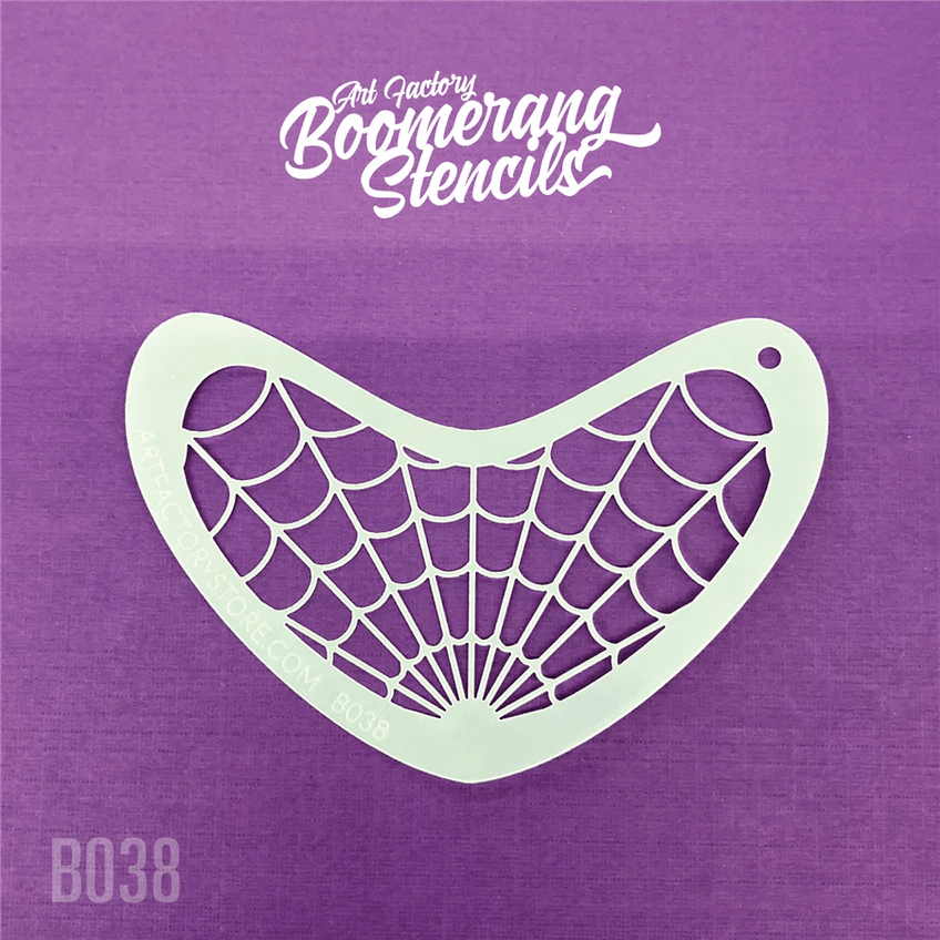 Spider Web B038 Boomerang Stencil for Halloween Decorations & DIY Crafts - Perfect for Pumpkin Carving, Wall Art, and Party Decor by The Art Factory