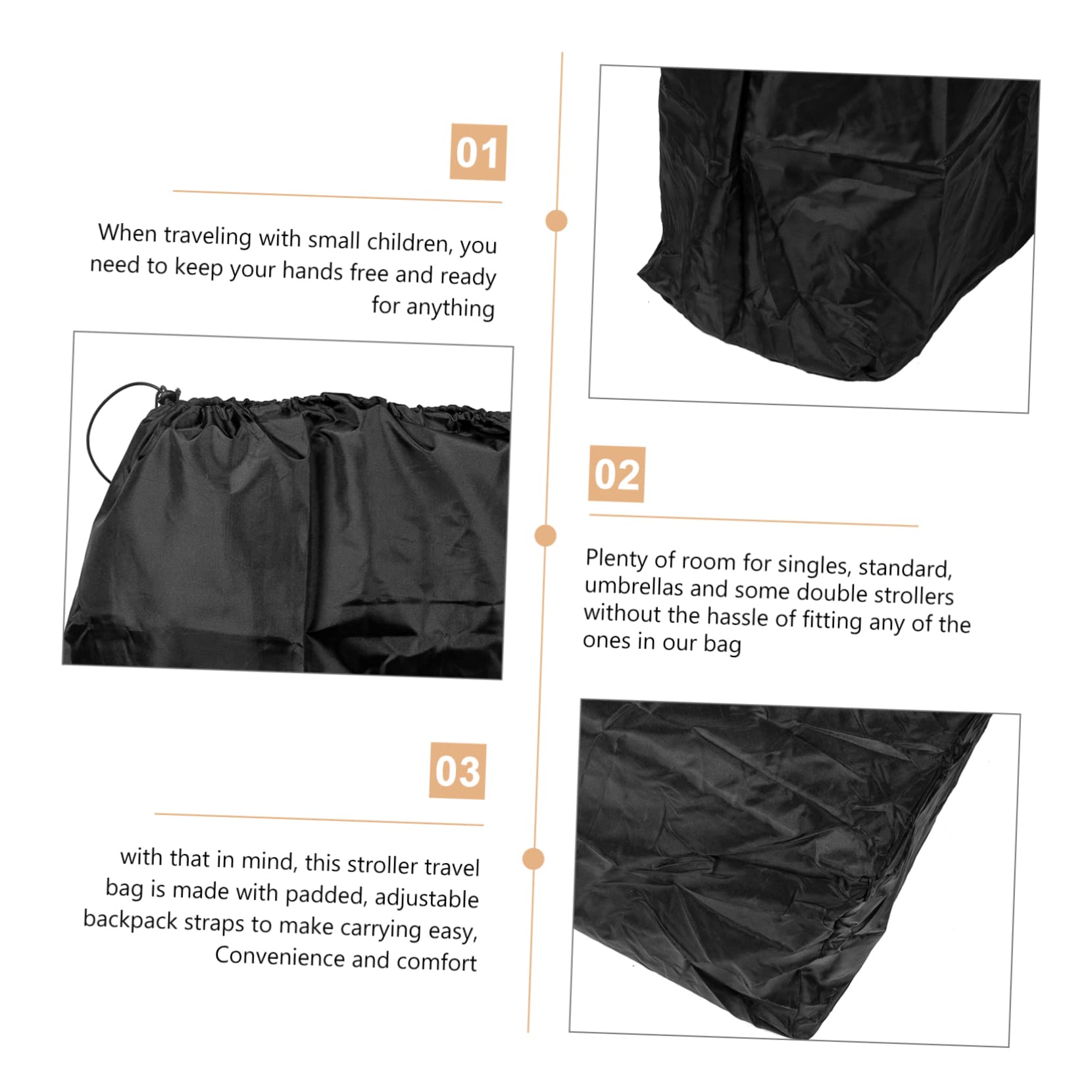 VICASKY 10pcs Travel Stroller Bags - Padded Protection Storage Organizer with Lockable Closure for Baby Strollers | Perfect for Airplane Travel, Shopping & Outdoor Adventures