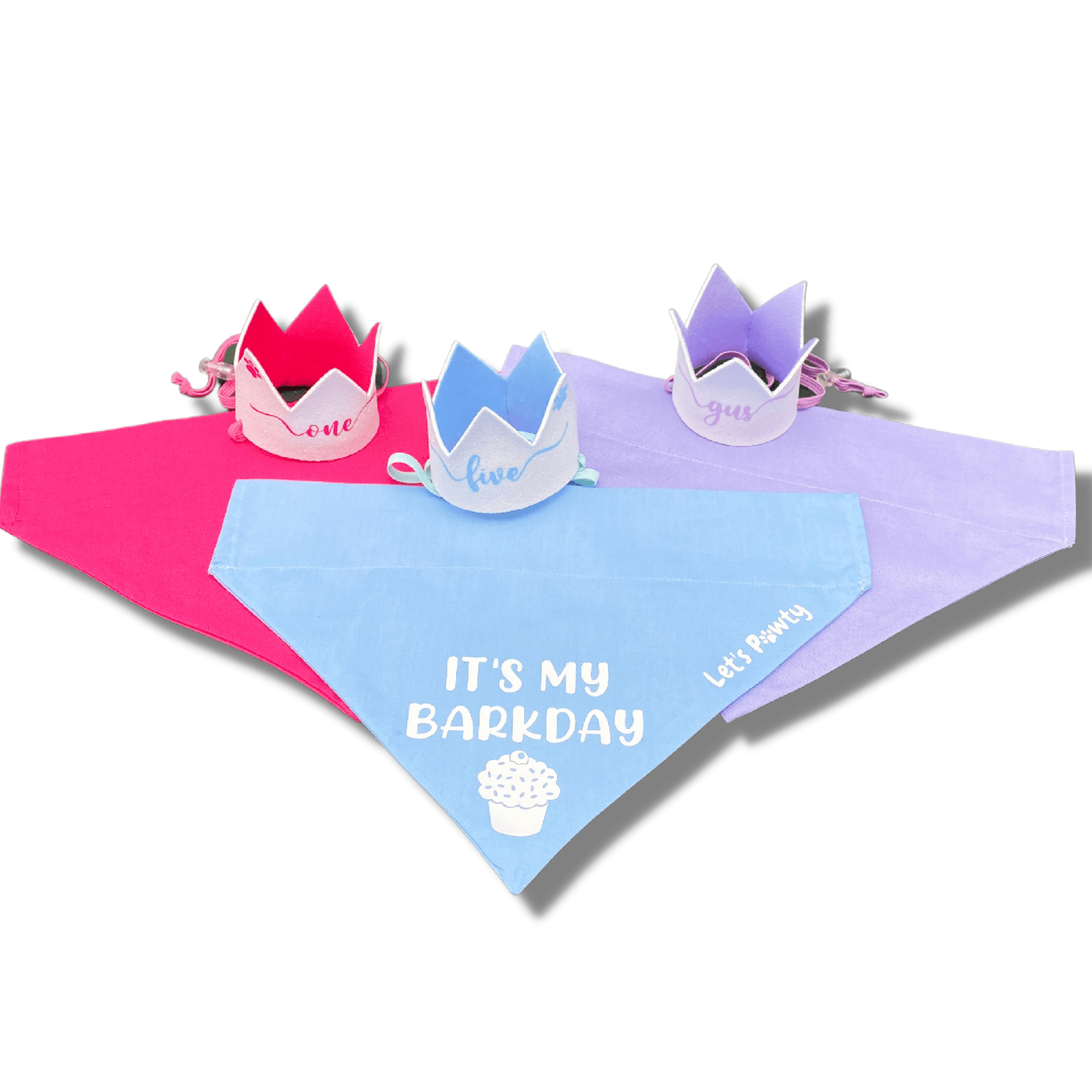 Dog Bandana & Glitter Crown Set for Birthday Celebrations - Perfect for Pet Parties and Photo Shoots
