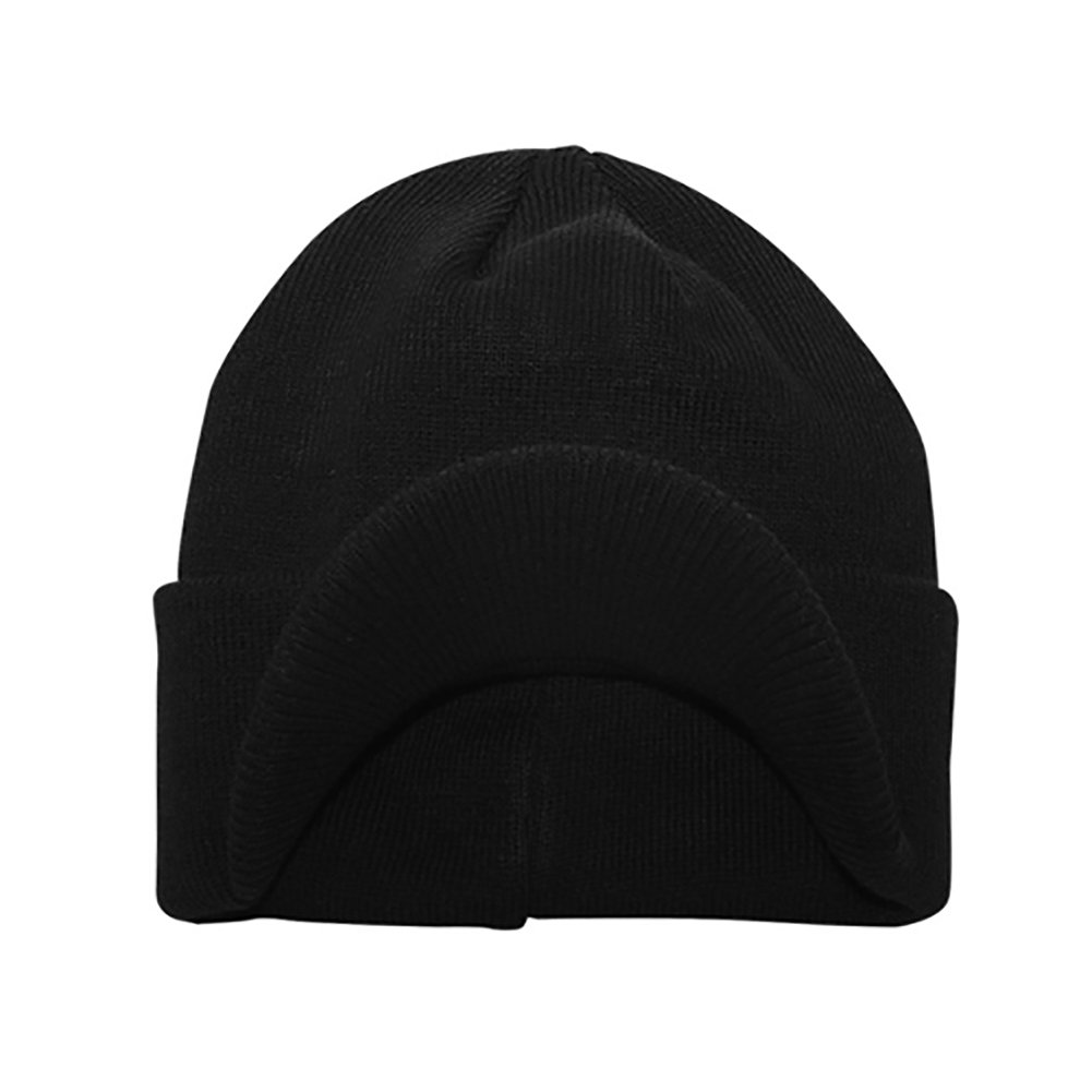 MCAP Winter Knitted Beanie with Bill - Black | Warm & Stylish Unisex Hat for Men & Women | Perfect for Snowboarding, Skiing & Outdoor Winter Activities
