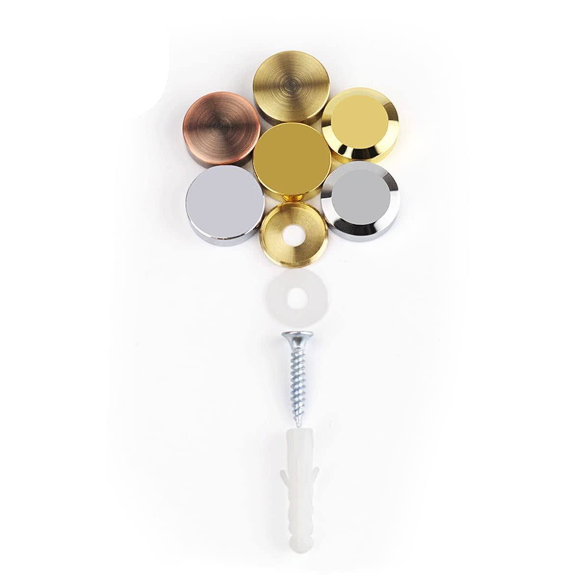 Mirror Screw Standoff - 22mm Pure Copper Flat Cap Decorative Nails (8 pcs) - Solid Brass Standoff Screws for Bathroom Mirrors, Advertising Displays & Home Decor - Rust-Resistant Bronze Fasteners for Secure Mounting