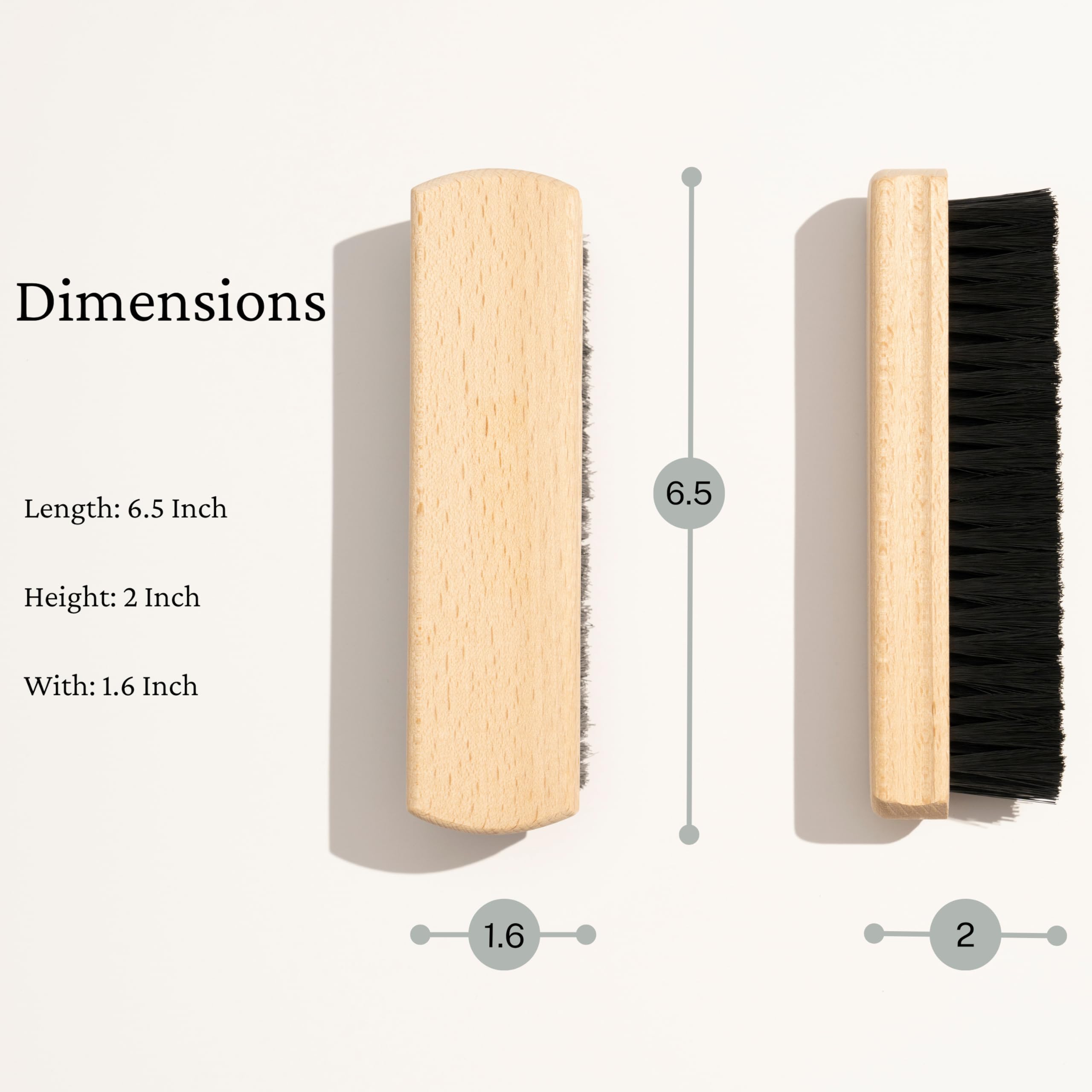 Premium Konex Shoe Brush with Natural Beechwood Handle - Handcrafted Wooden Shoe Cleaner with Thick Synthetic Konex Fiber Bristles - Durable & Effective for Quick Shoe Cleaning - Perfect for Leather Boots, Dress Shoes & Sneaker Care