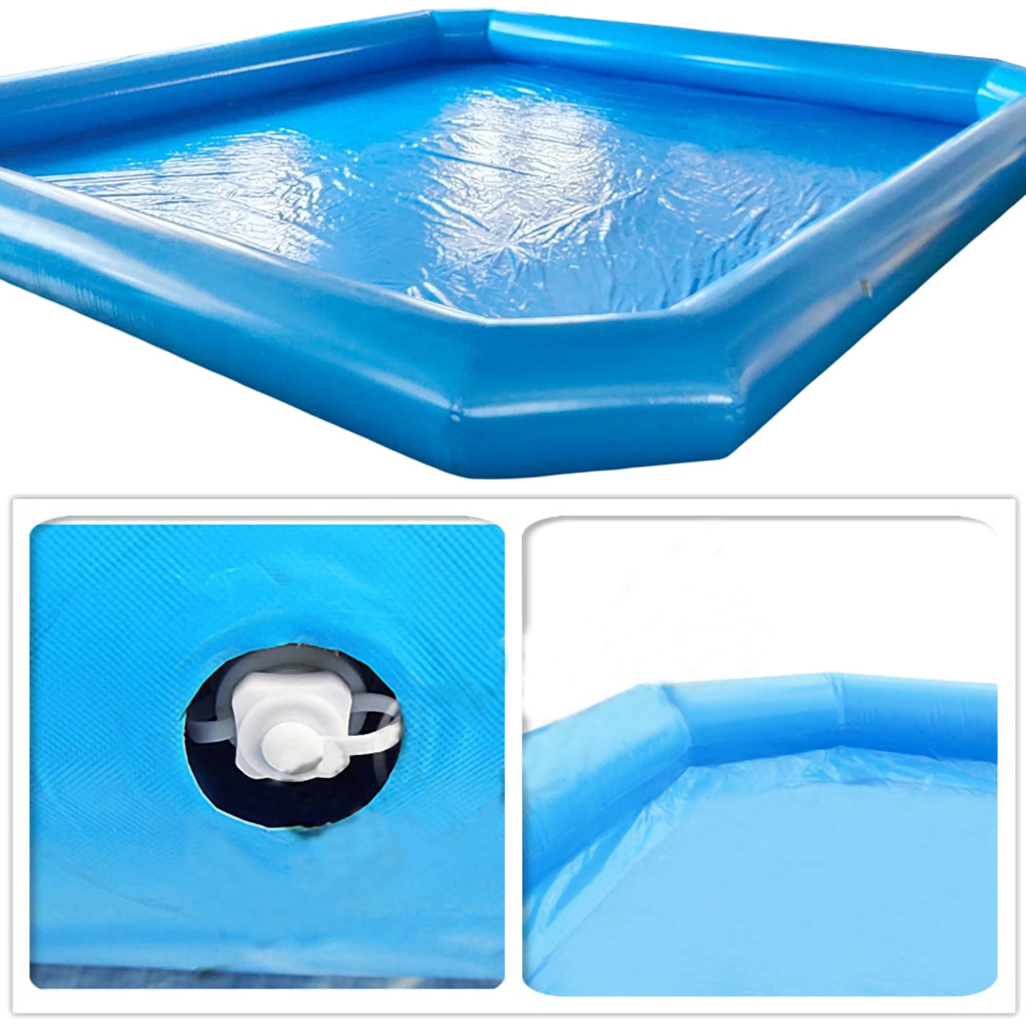 23×23×1.8ft Inflatable Pool - Thickened Family Swimming Pool for Adults & Kids, Outdoor Backyard Water Play, Summer Cooling, Parties with 110V 800W Blower