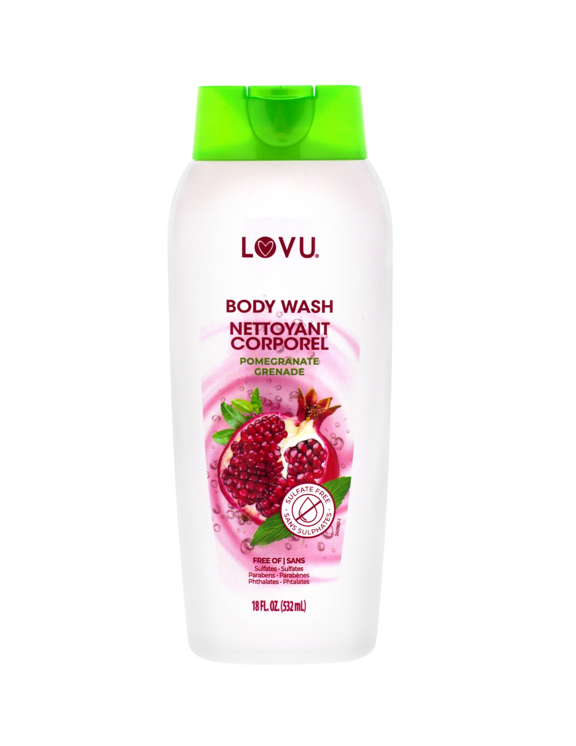 LOVU Revitalizing Pomegranate Bliss Body Wash - Hydrating & Refreshing Shower Gel for Soft Skin - Antioxidant-Rich Formula for Daily Use - Perfect for Morning Wake-Up & Evening Relaxation