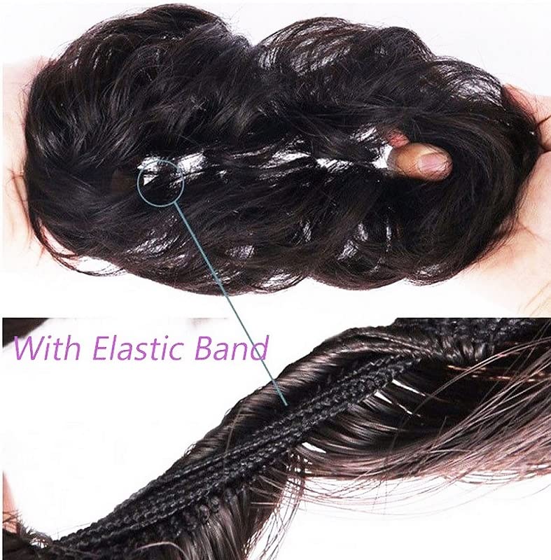 Trendy 2-Pack Bun Hair Pieces & Scrunchies Ponytail Extensions for Women & Girls - Soft Brown Hair Accessories for Work, Gym & Everyday Styling