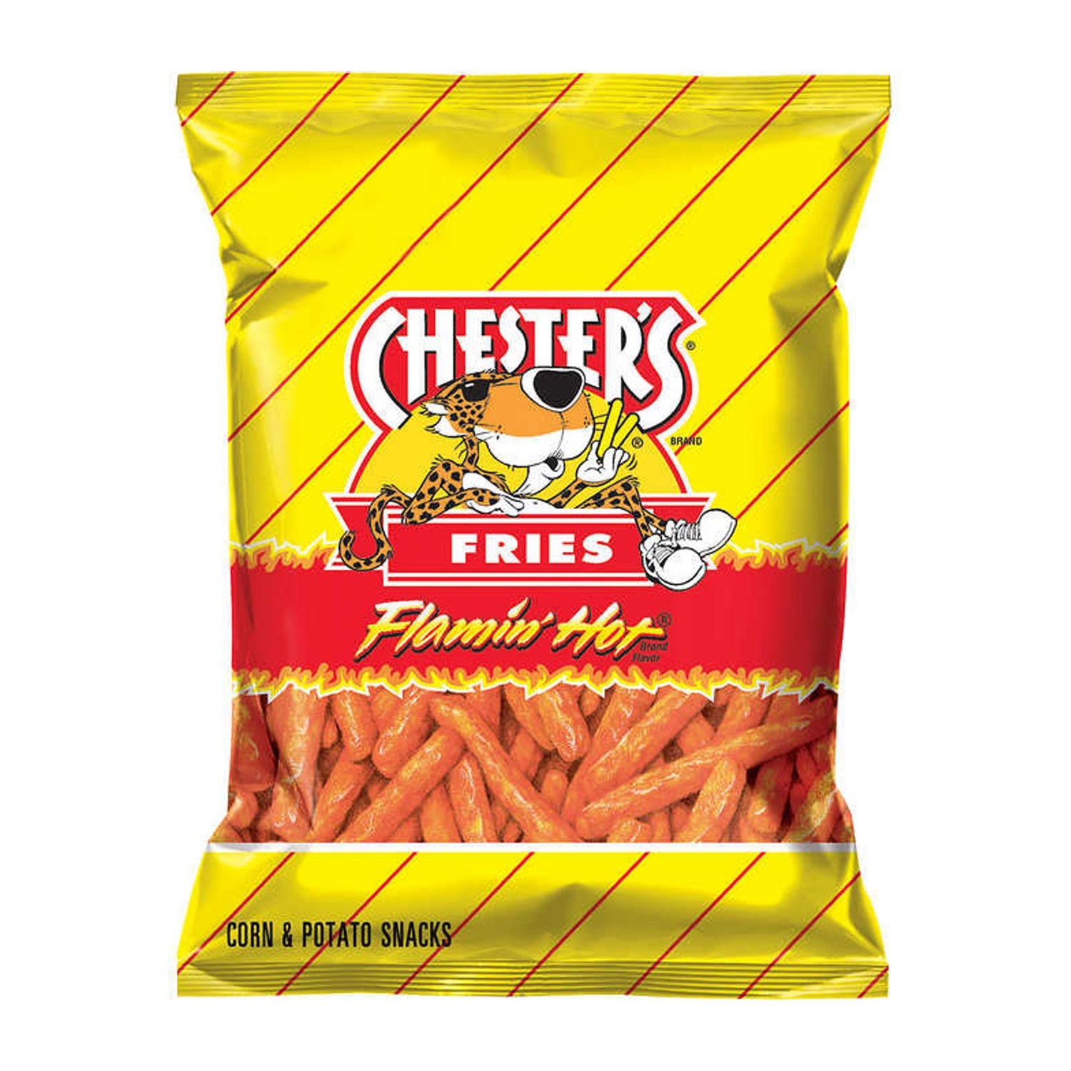 Frito Lay Chesters Hot Fries 64 Count - Spicy Snack Chips for Parties, Movie Nights & Road Trips - Bulk Case Pack