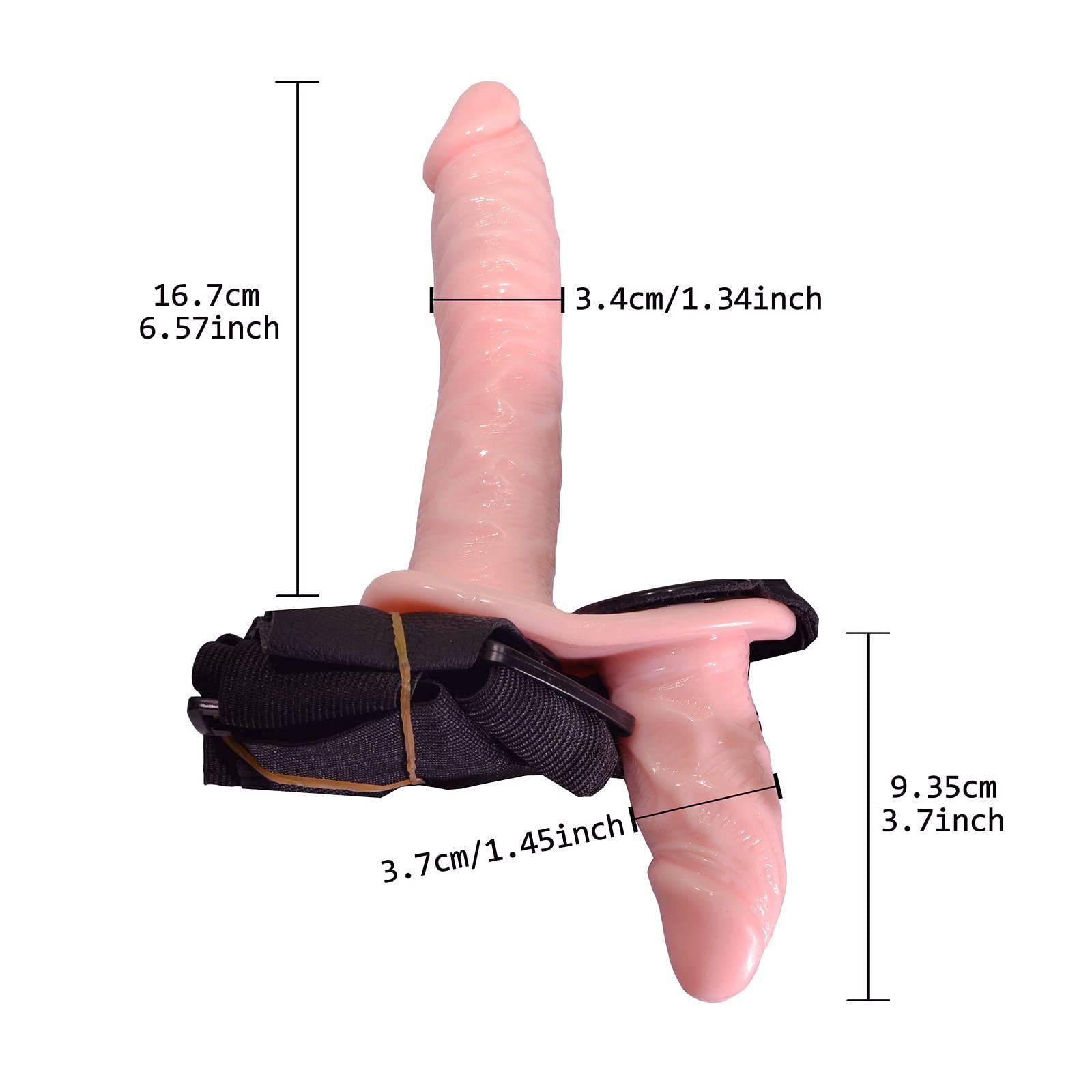 Realistic Vibrating Strap-On Dildo with Adjustable Harness - Wearable Lesbian Sex Toy for Women, Couples & Solo Play (Beige) | Perfect for Couples Intimacy, BDSM Exploration & Female Masturbation