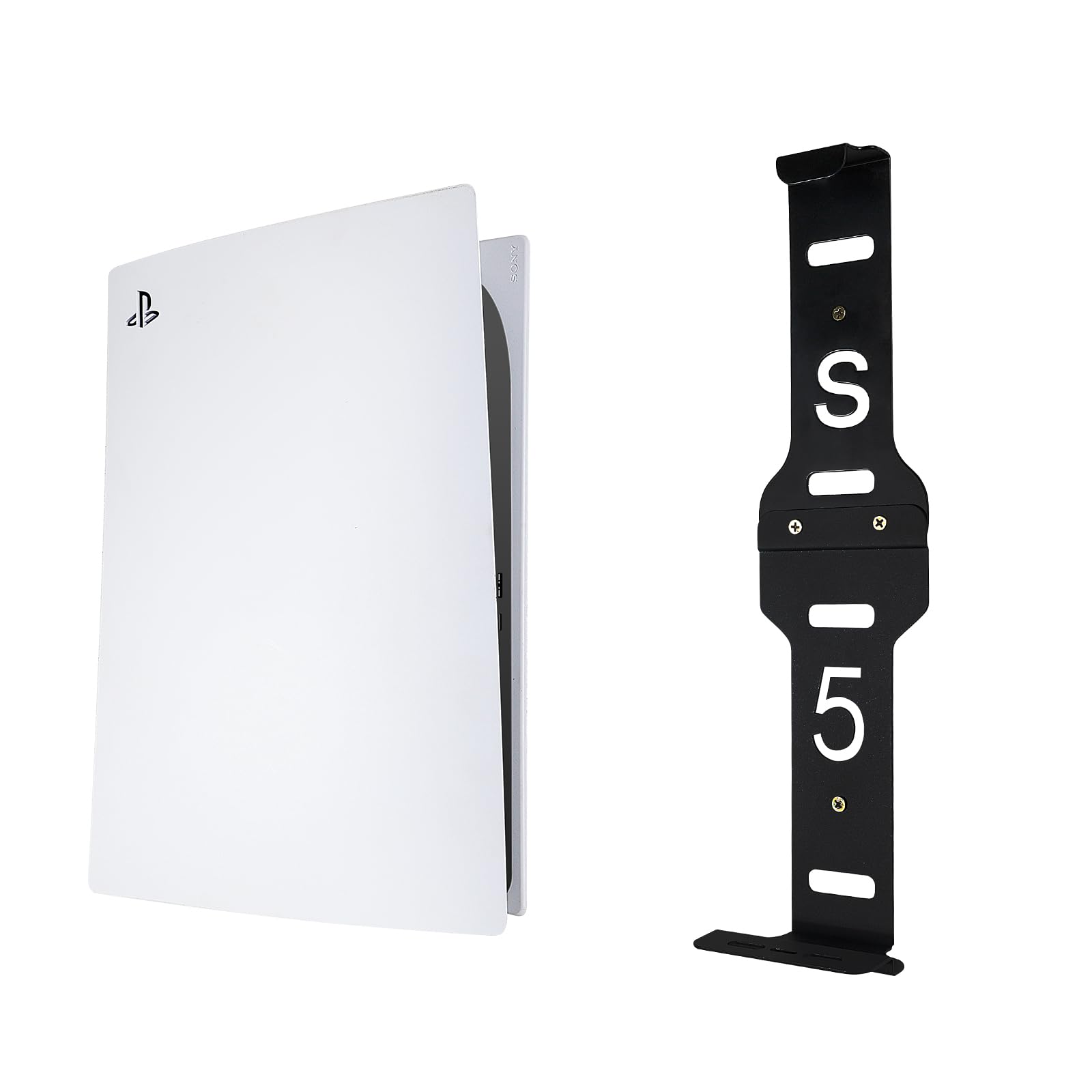 PS5 Wall Mount Bracket - Vertical Stand Holder for PlayStation 5 (Disc & Digital Edition) - Space Saving Gaming Accessory for Bedroom, Living Room & Game Room Setup