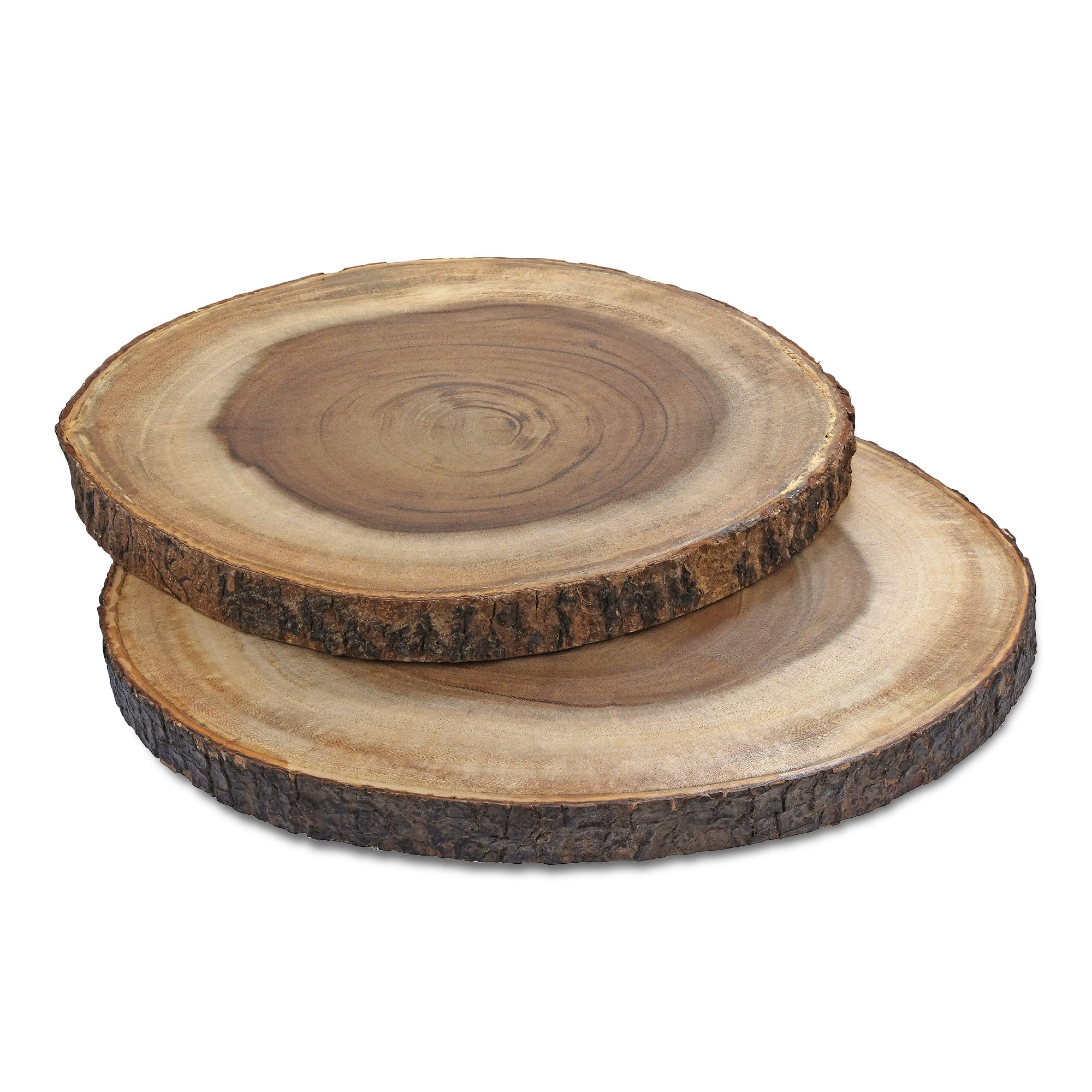 AeraVida 12-Inch Natural Rain Tree Wood Round Cutting Board - Multipurpose Chopping Board, Serving Platter for Fruits, Salads, Cheese & Charcuterie - Elegant Wooden Bowl for Home Décor & Kitchen Use - Perfect for Entertaining, Daily Cooking & Stylish Presentation