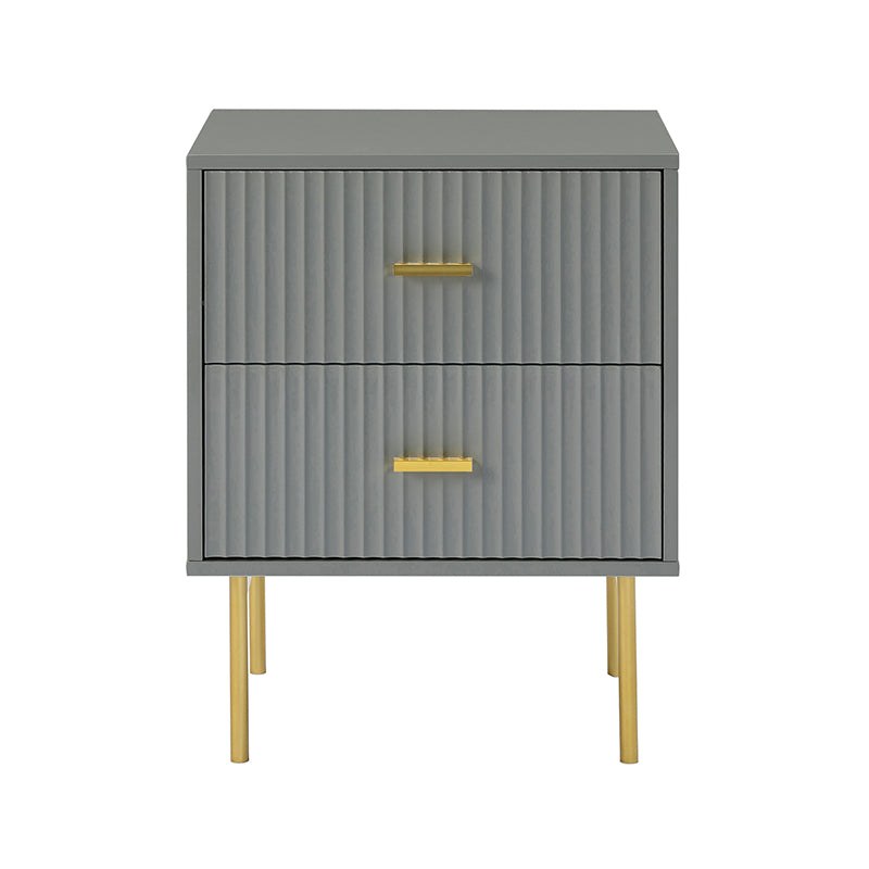 Modern Nightstand with Two Drawers - Nahuel Bedside Table with Optional Styles for Bedroom, Living Room & Guest Room - Sturdy Wooden End Table with Storage for Home Decor