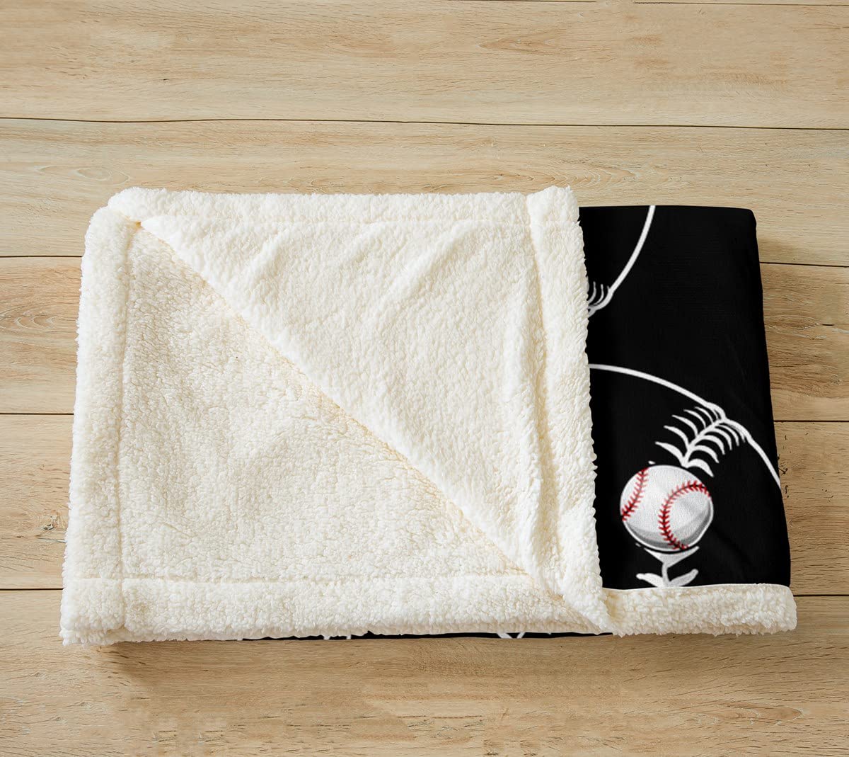 Feelyou Kids Baseball Fleece Throw Blanket - Soft Sherpa & Microfiber Plush Blanket for Boys & Girls (60x80 Inches, Twin) - Perfect for Bed, Sofa, Couch & Ball Game Snuggling