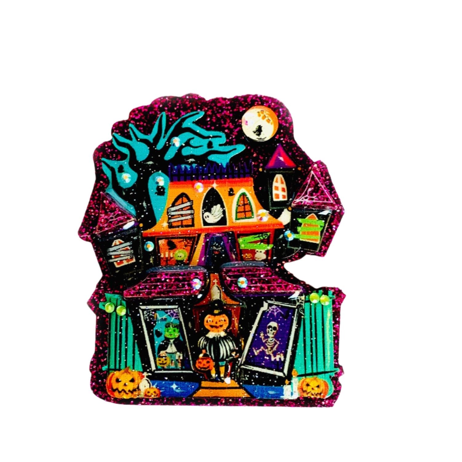 Spooky Halloween House Brooch - Vintage Gothic Pin by Rosie Rose Parker - Perfect for Costumes, Jackets & Accessory Collections