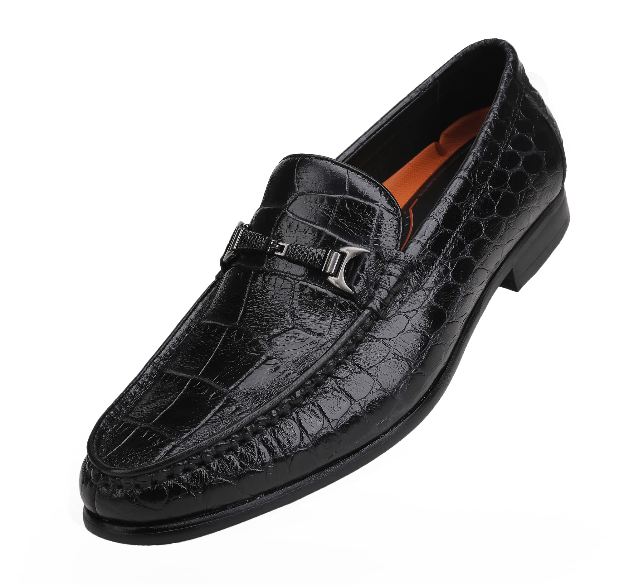 Premium Men's Leather Penny Loafers - Handmade Crocodile Print Slip-On Dress Shoes for Business, Casual & Formal Wear | Comfortable Softsole Design for Office, Parties & Special Occasions