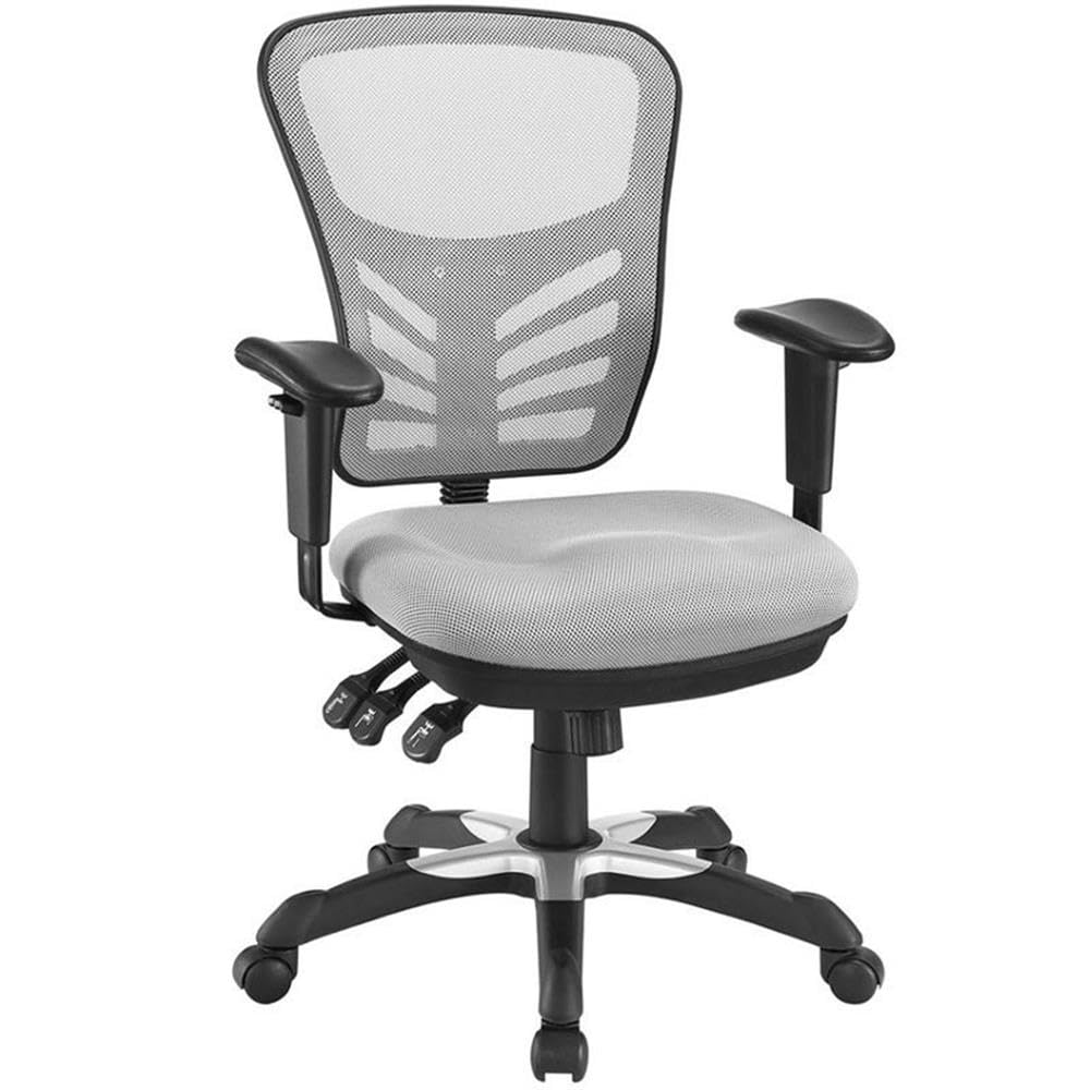 Hawthorne Collections Gray Mesh Fabric Office Chair - Ergonomic Desk Chair for Home & Office Workspace, Comfortable Computer Chair for Long Hours Sitting