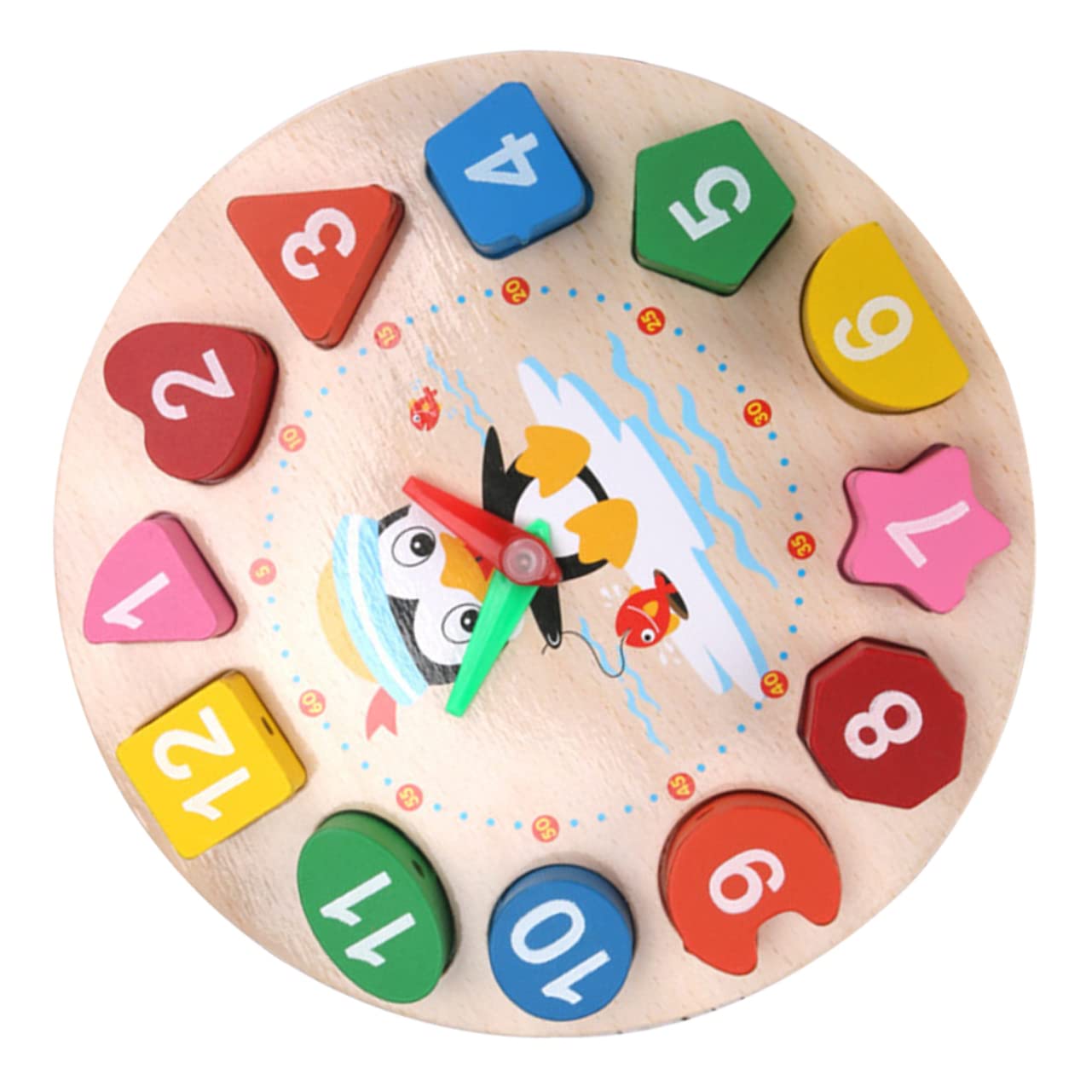 Educational Wooden Teaching Clock Toy for Kids - Learn Time Telling with Interactive Clock Board - Perfect for Toddler Learning & Classroom Props