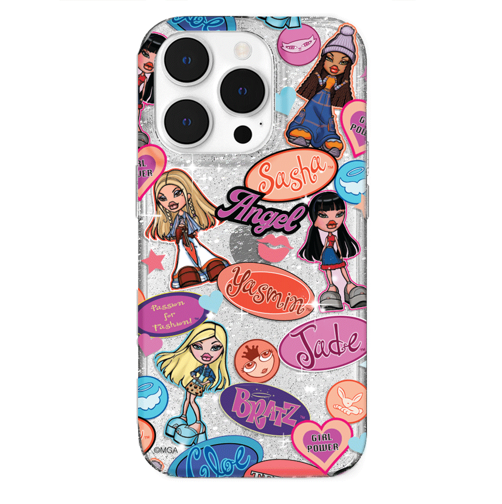 Bratz Pack Glitter iPhone Case - Trendy Sparkle Phone Cover for Bratz Fans - Perfect for Parties, School & Everyday Use