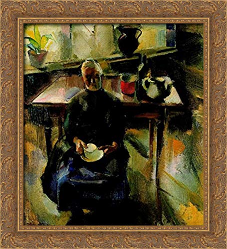 20x22 Gold Ornate Wood Framed Canvas Kitchen Wall Art by Vilmos Aba Novak - Elegant Dining Room Decor & Home Interior Painting for Modern Farmhouse & Classic Kitchens