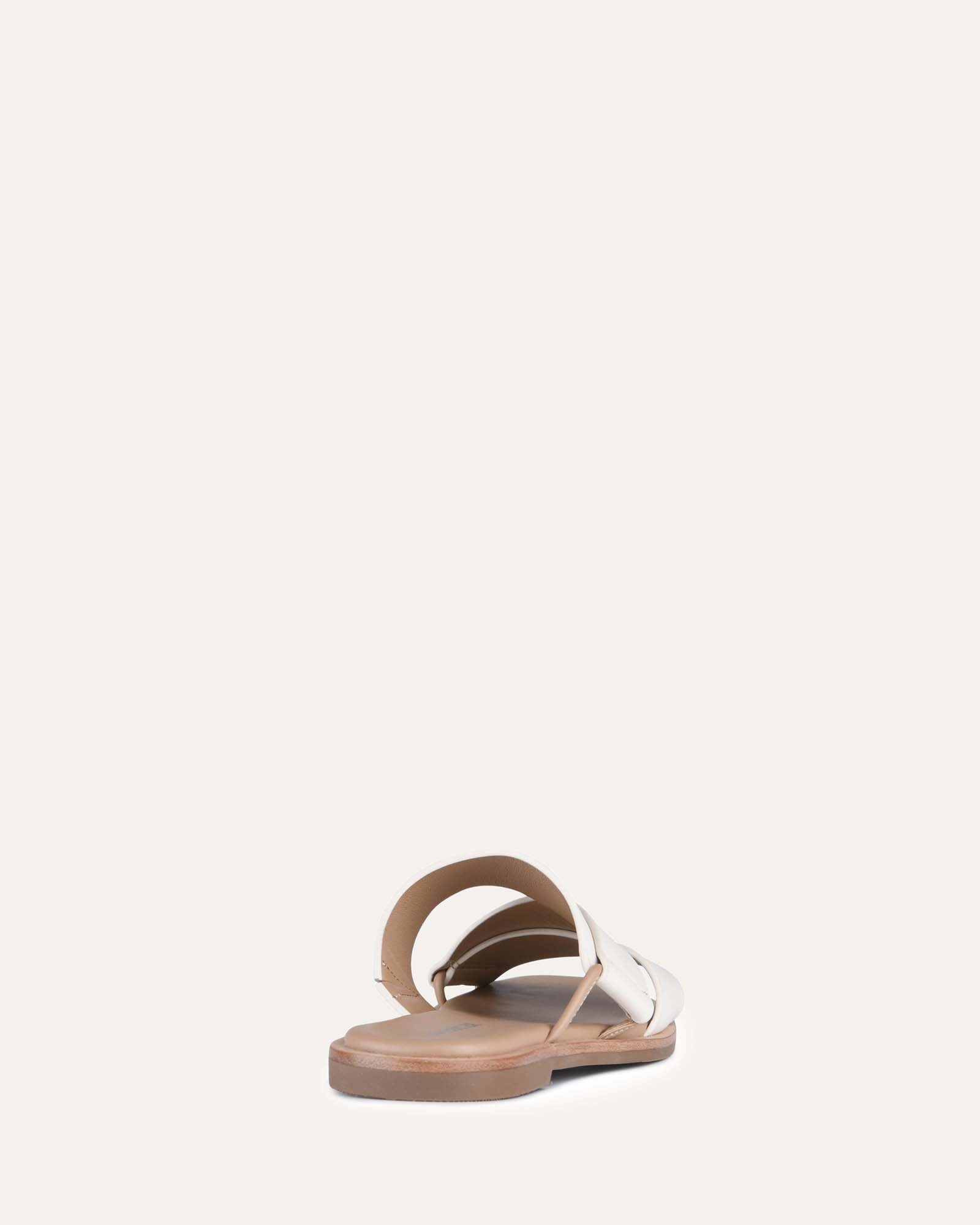 Shelby Flat Slides - Off White Leather Comfortable Sandals for Women | Casual Summer Shoes for Beach, Pool & Outdoor Wear
