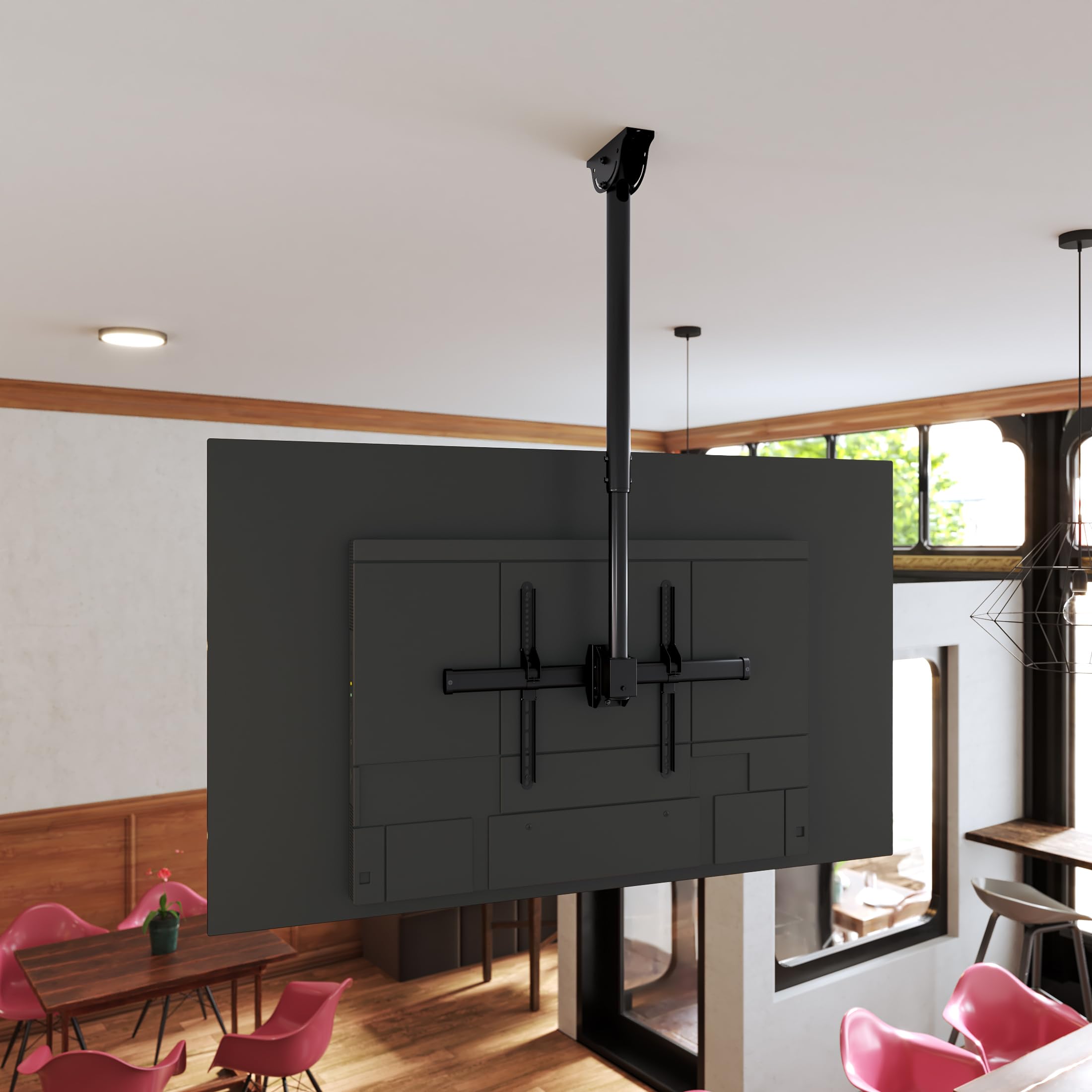 Mount-It! Full Motion TV Ceiling Mount Bracket - Adjustable Height, 360° Rotation & Tilting for 75
