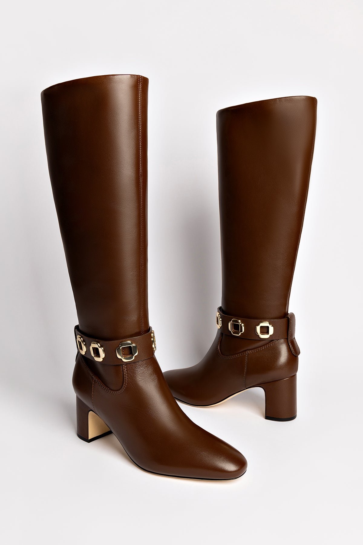 Milan Block Boots in Cognac Leather - Stylish Women's Ankle Boots for Fall & Winter, Perfect for Office, Casual Outfits & Date Nights