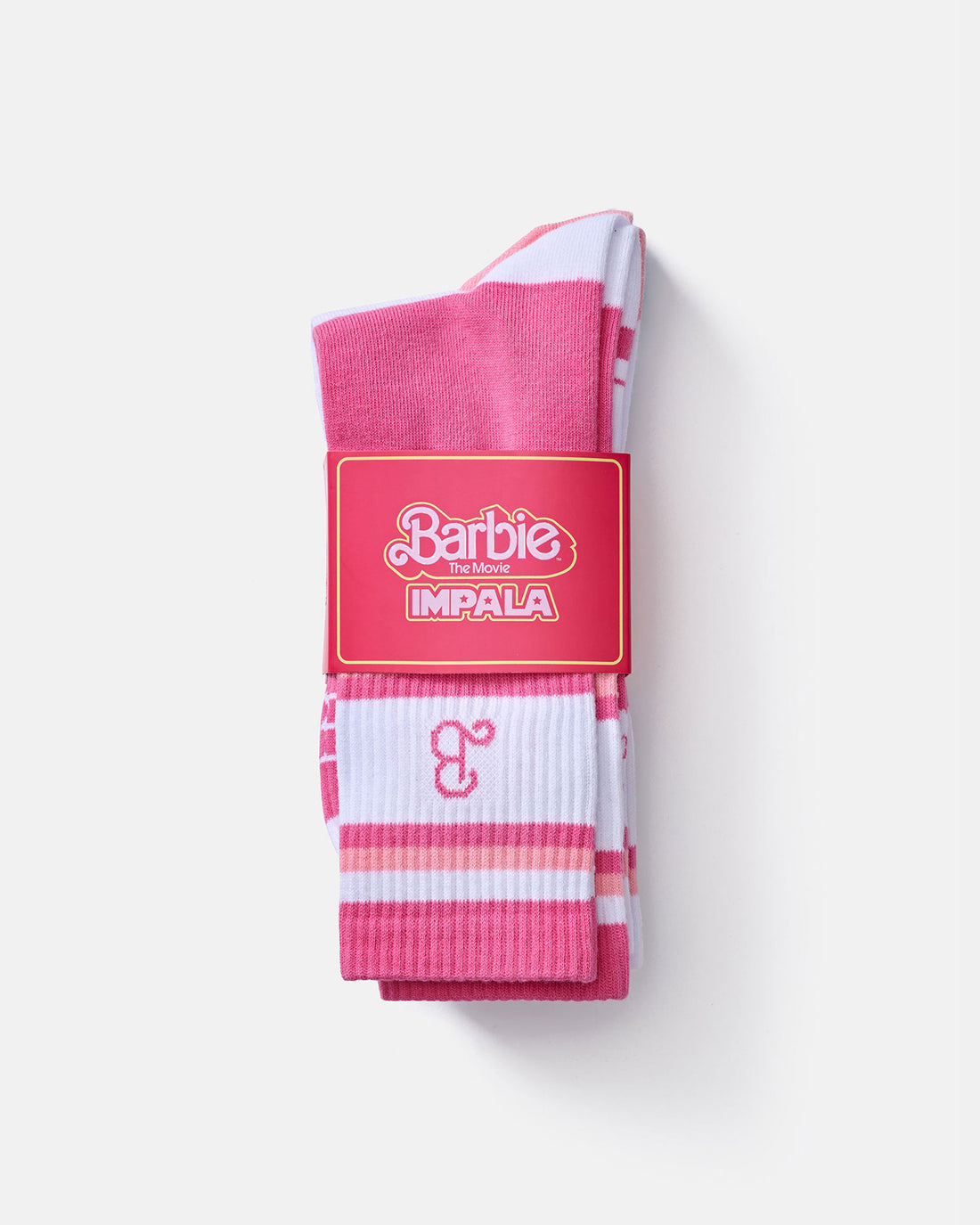 Barbie x Impala 3-Pack Skate Socks - Pink & White Cute Roller Skating Crew Socks for Women & Girls - Perfect for Roller Derby, Rink Skating & Retro Fashion Outfits