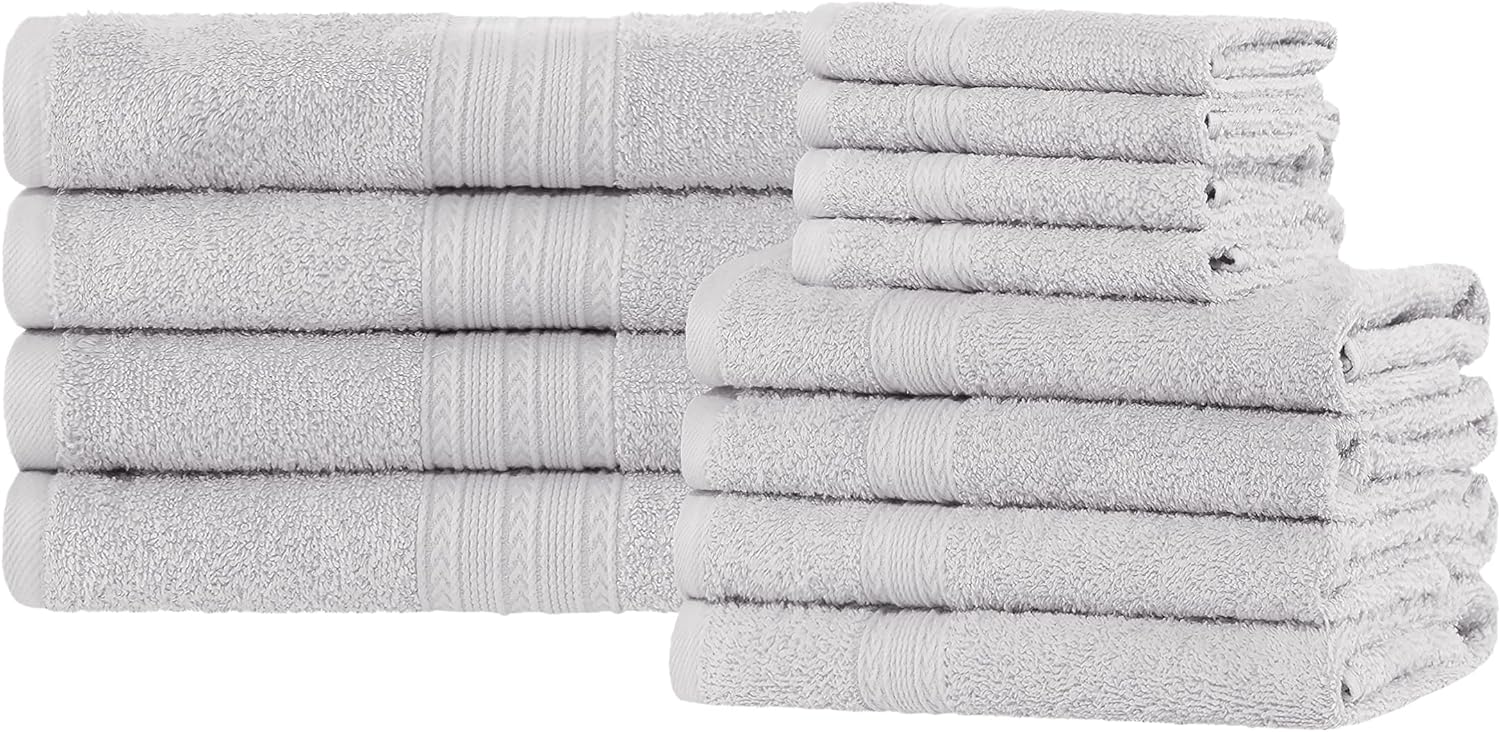 Premium 12-Piece Organic Cotton Towel Set | Soft, Eco-Friendly & Absorbent Bath Towels for Spa, Gym & Home Use