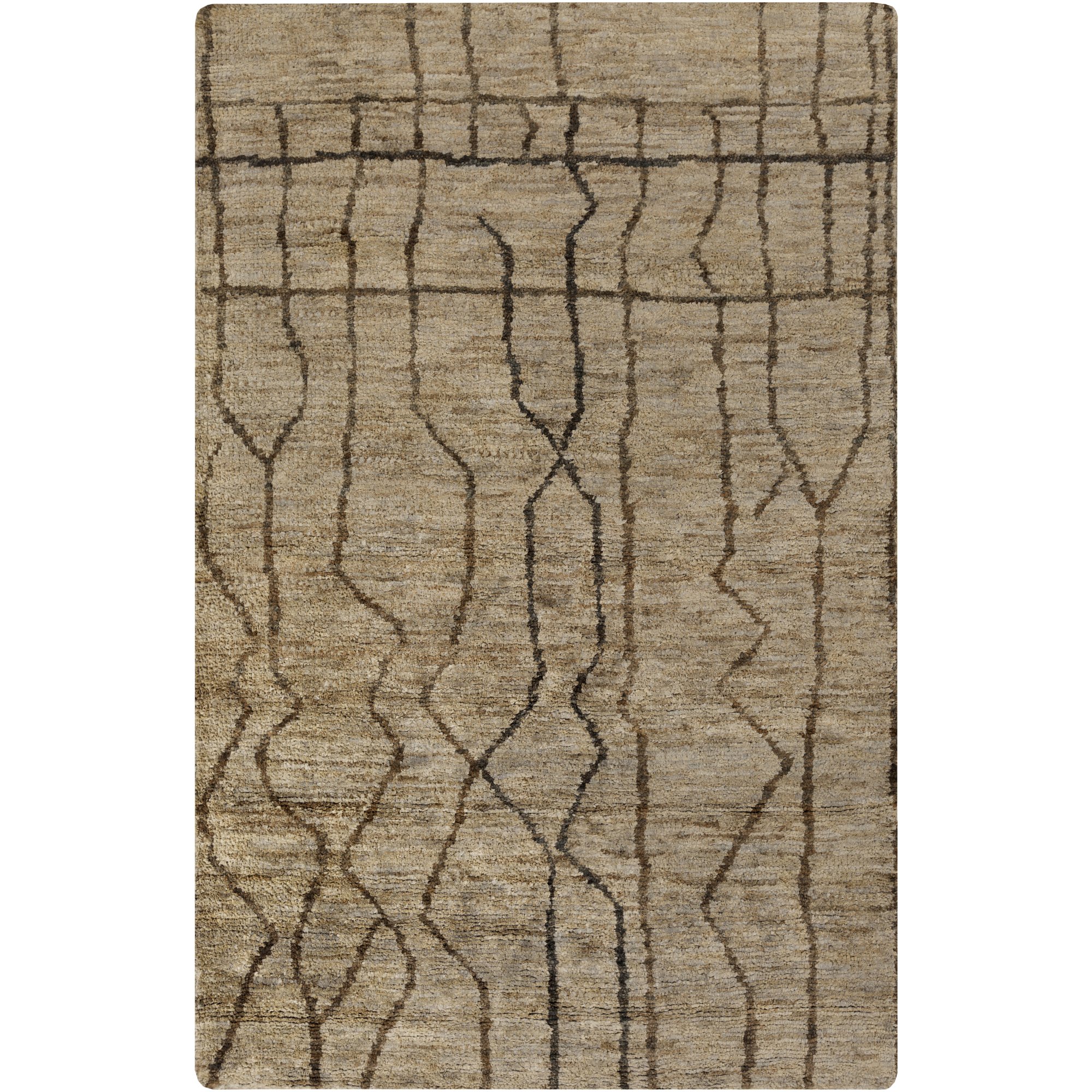 Surya Scarborough 5' x 8' Area Rug - Olive, Charcoal & Black Handwoven Modern Living Room Rug for Home Decor, Bedroom or Office