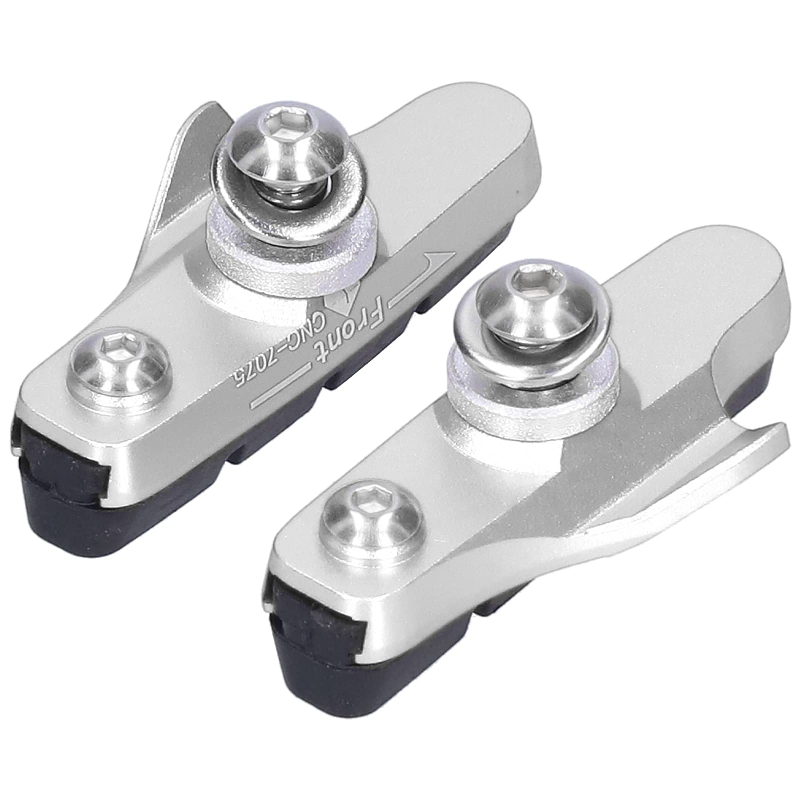 Premium Bike C-Brake Pads - Durable Rubber & Aluminum Brake Blocks for Enhanced Safety (Silver) | Ideal for Mountain Bikes, Road Bikes & Cycling Enthusiasts