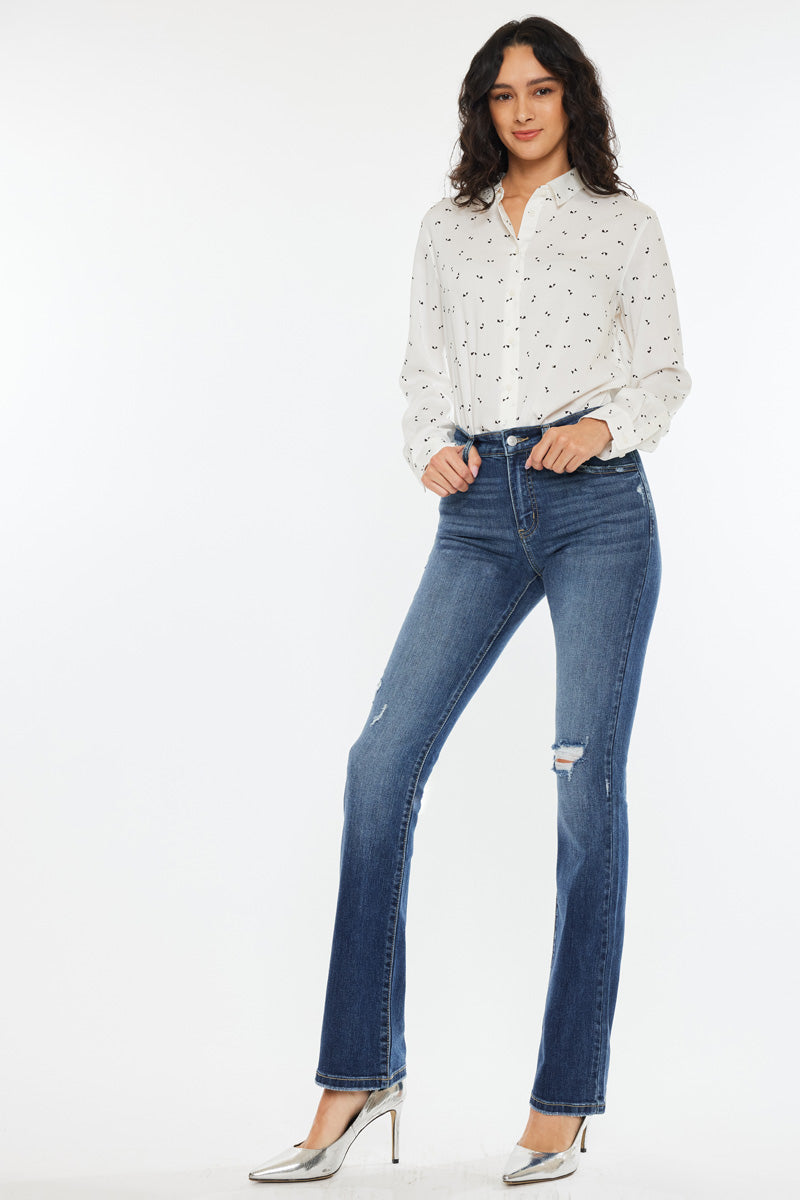 Brooklyn Essentials High Rise Skinny Bootcut Jeans for Women - Stretch Denim Pants, Comfortable & Flattering Fit - Perfect for Work, Casual Outings & Date Nights