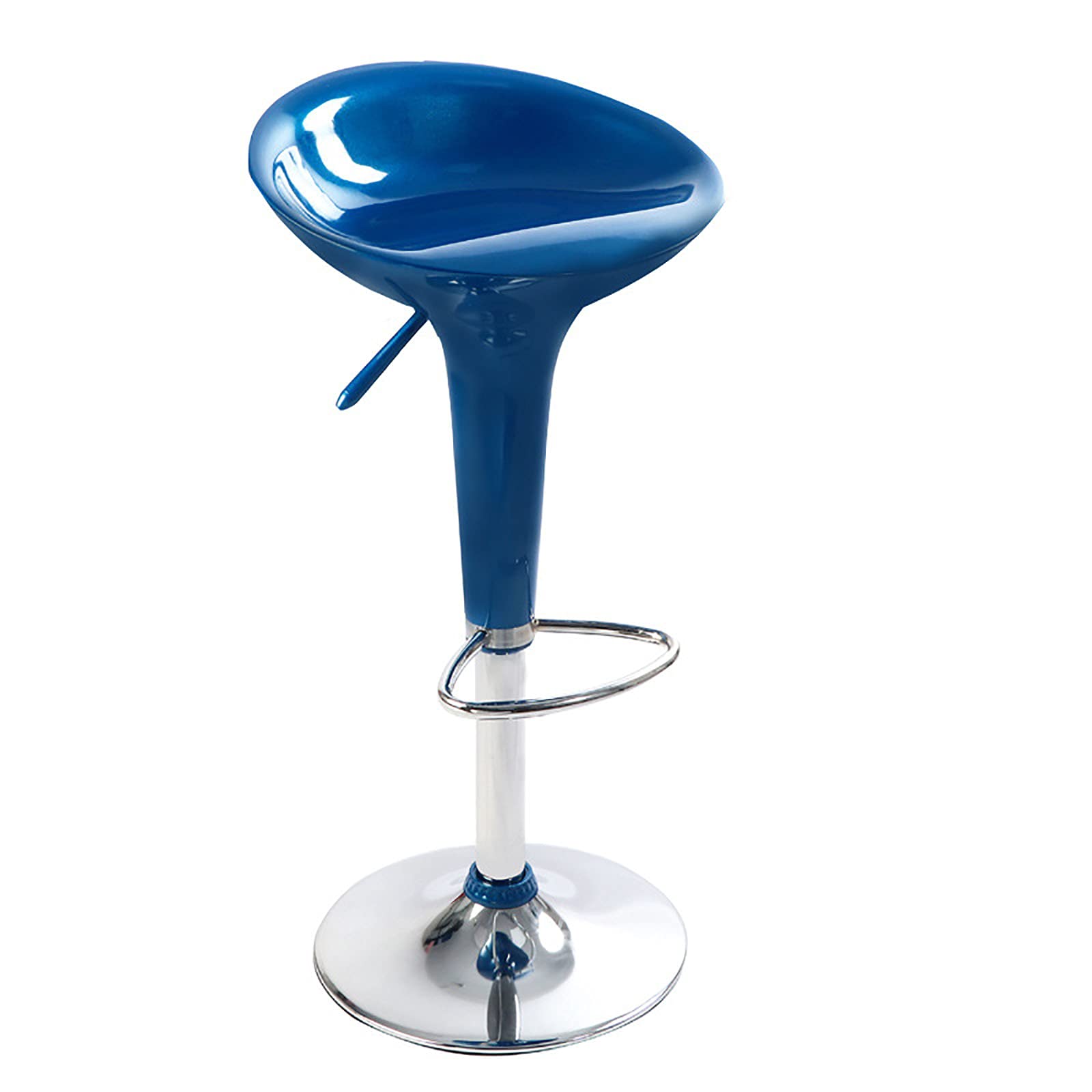 Adjustable Height Bar Stools with 360° Swivel & Footrest - Blue Kitchen Counter Stools for Breakfast Bar, Home & Commercial Use
