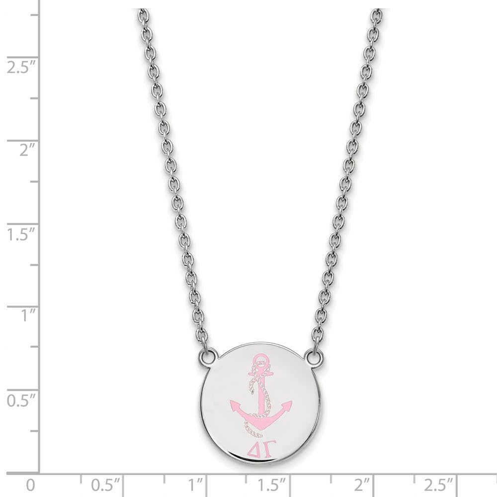 Delta Gamma Small Enameled Pendant Necklace with 18 Inch Chain - Perfect for Sorority Gifts, Graduation Jewelry & Greek Life Accessories