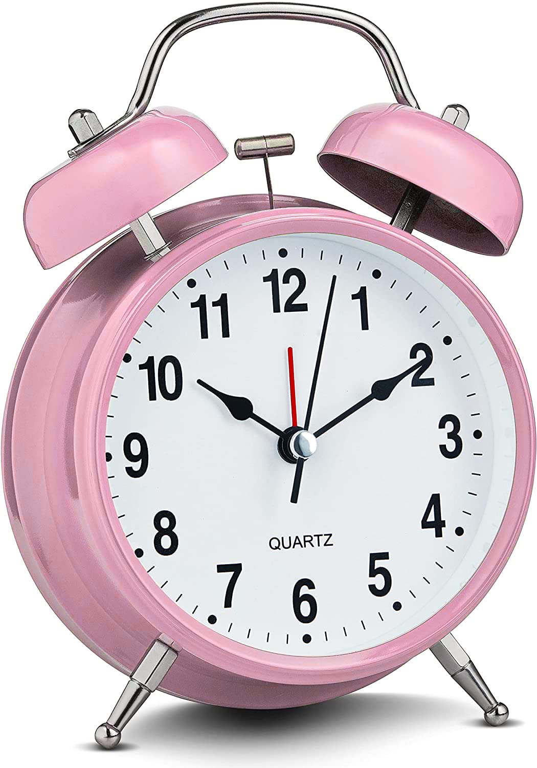 **Bernhard Products Vintage Pink Metal Analog Alarm Clock - 4