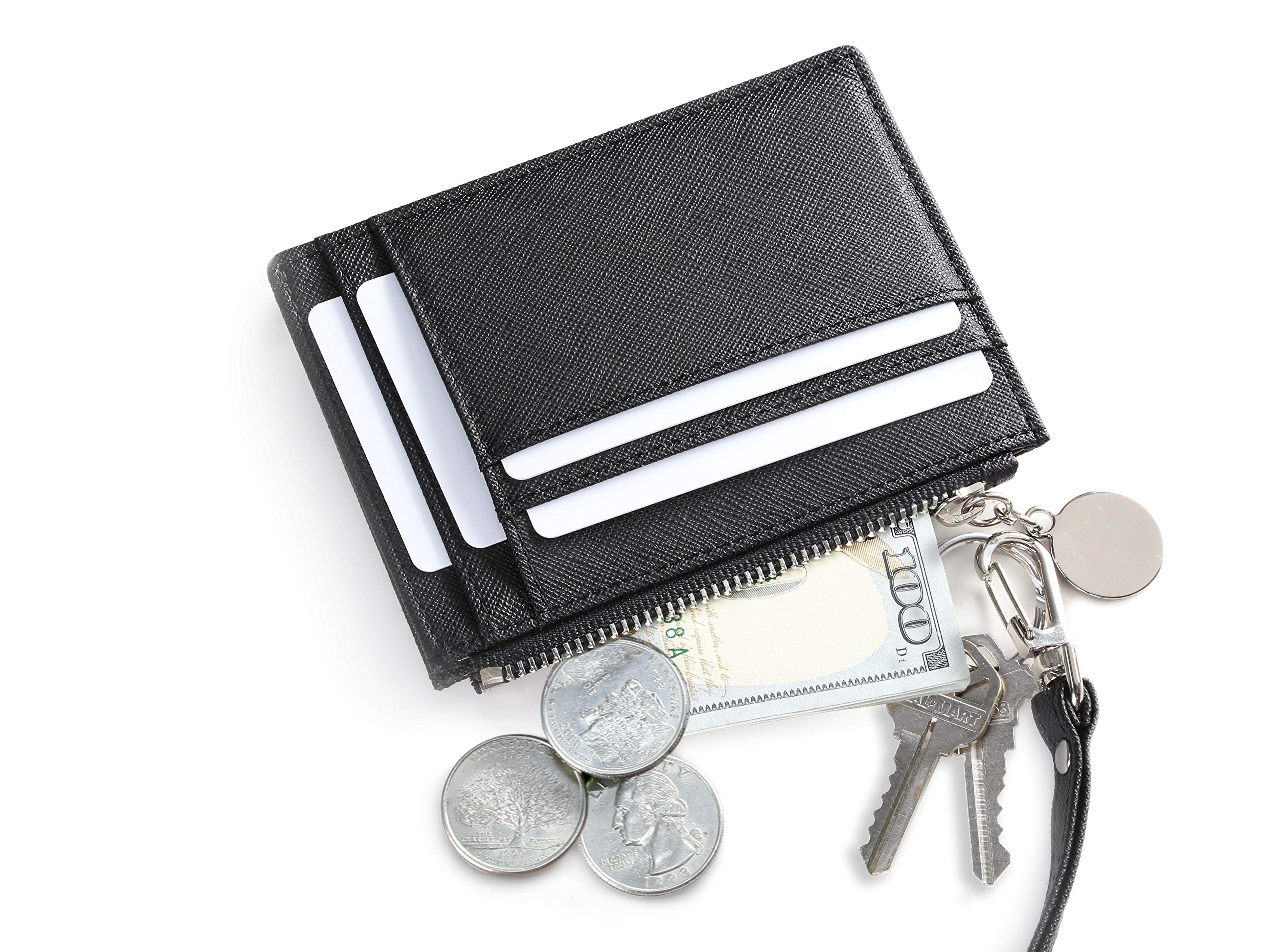 SERMAN BRANDS Slim RFID Blocking Wristlet Wallet for Women - Compact Card Holder with Keychain, Perfect for Everyday Use, Travel & Shopping