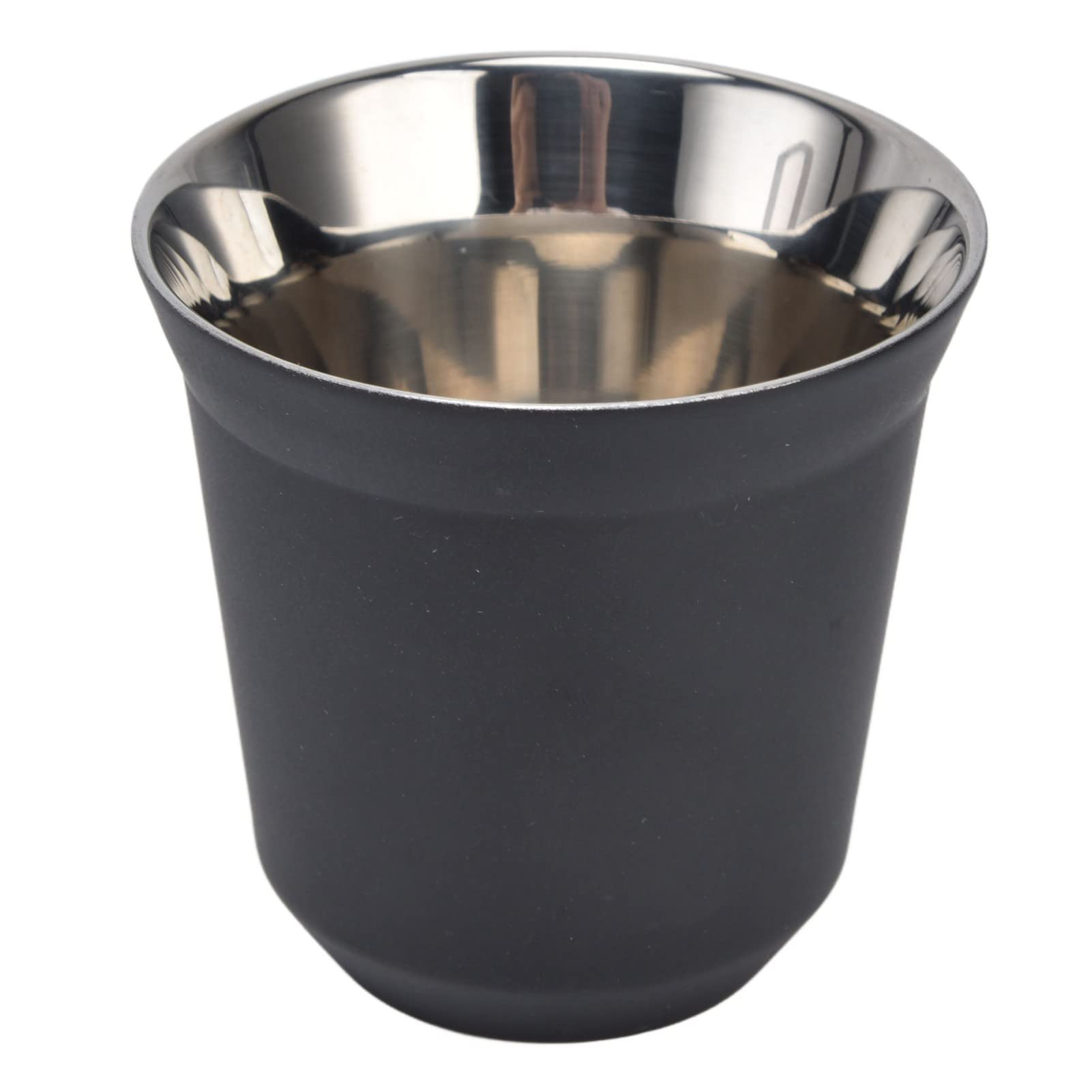 80ml 304 Stainless Steel Double Wall Insulated Coffee Mug - Heat & Cold Resistant Travel Cup for Camping, Hiking, Office & Home Use (Black)
