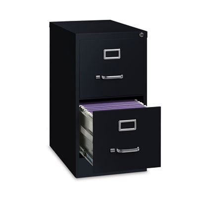 Alera® Two Drawer Economy Vertical File Cabinet - Letter Size File Drawers, Black, 15 x 22 x 28.37 Inches - Perfect for Office, Home & School Organization