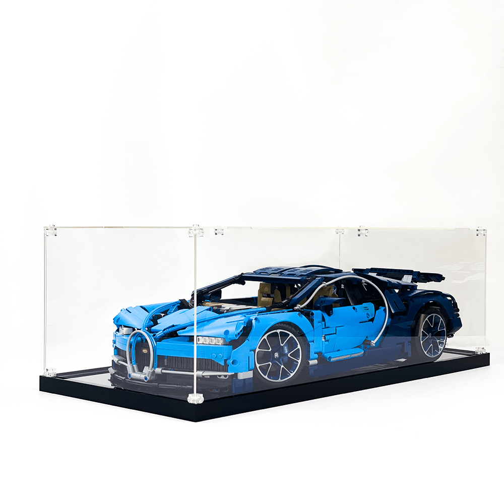 ICUANUTY LEGO Technic Display Case - Showcase for Bugatti Chiron, Lamborghini, Ferrari, Porsche, Ford & Le Mans Models - Perfect for Home & Office Decoration