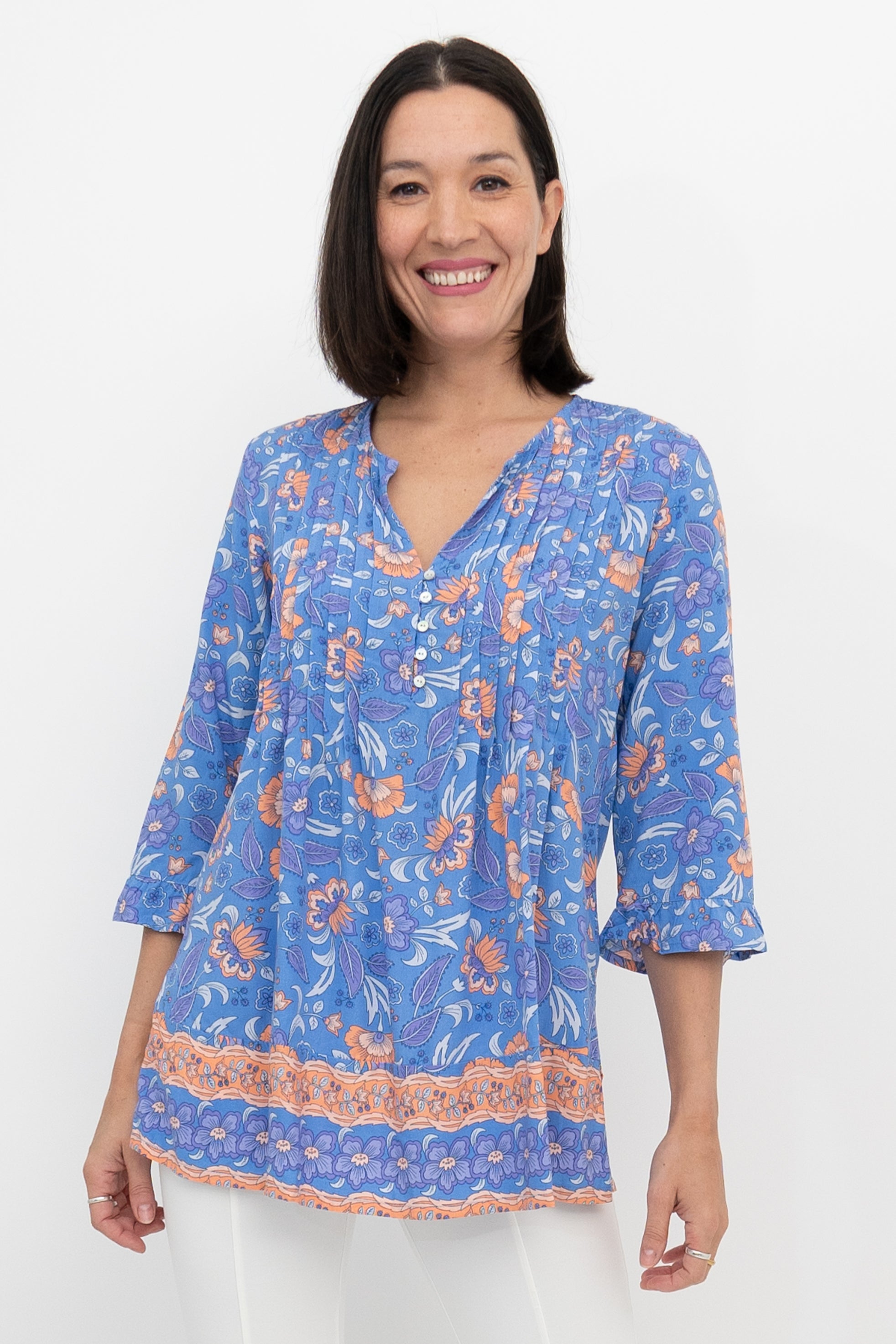 Elegant Aster Blouse Floral Print - Women's Fashion Tops for Spring & Summer | Perfect for Garden Parties, Date Nights & Office Wear