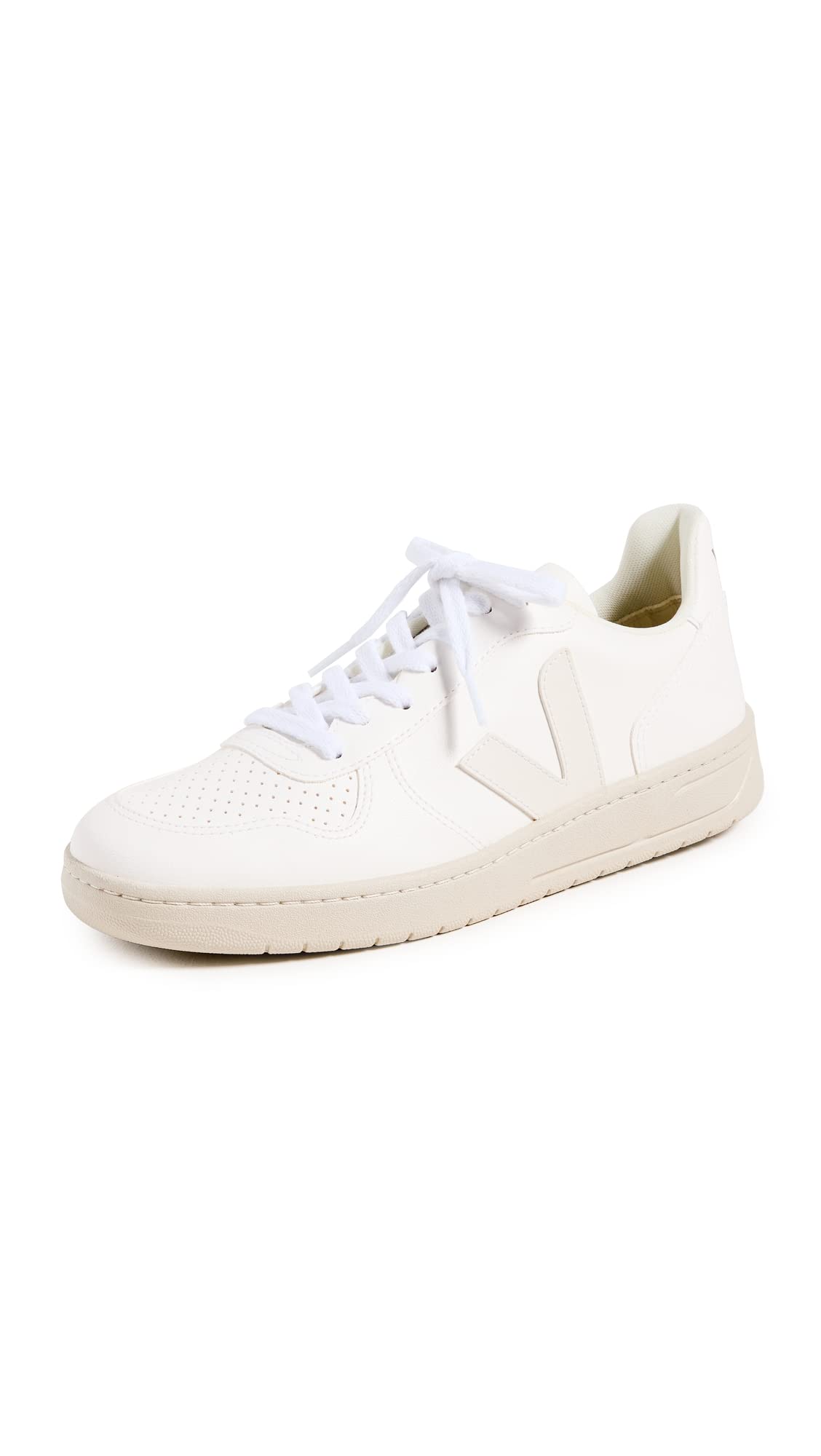Veja Women's V-10 Suede Sneakers - White & Black Vegan Leather Casual Shoes for Women | Comfortable & Sustainable Fashion Sneakers for Everyday Wear, Work, and Travel