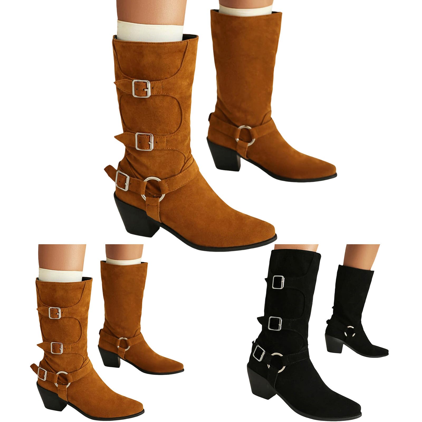 **Women's Waterproof Hiking Boots - Brown Half Height Wellington Safety Shoes for Outdoor & Work - Non-Slip, Durable for Hiking, Gardening & Construction**