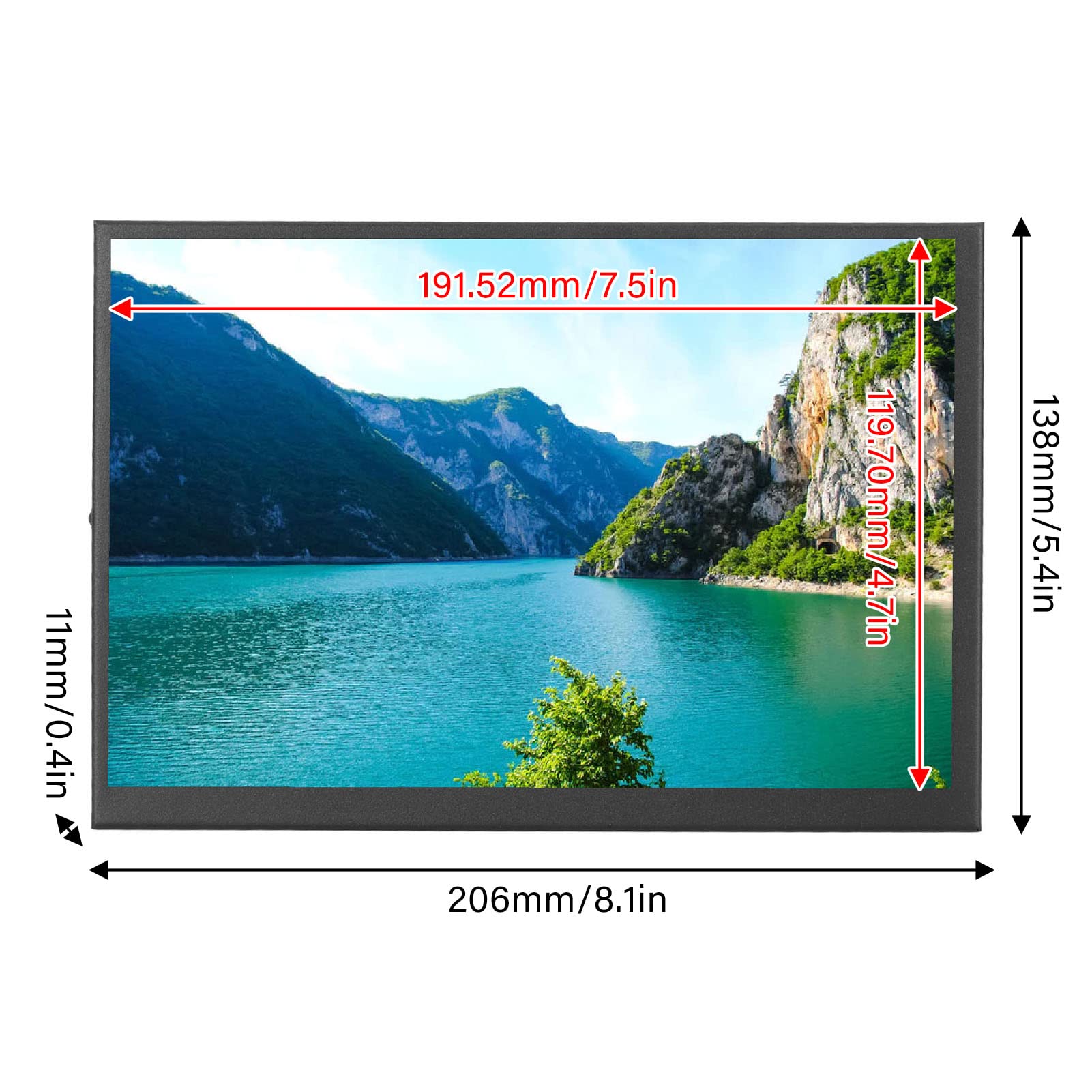 8.9 Inch LCD Touchscreen Monitor - 1920x1200 HD Resolution, 160° Wide Viewing Angle, USB Powered with Built-in Speakers | Perfect for Digital Signage, POS Systems & Home Office Setup