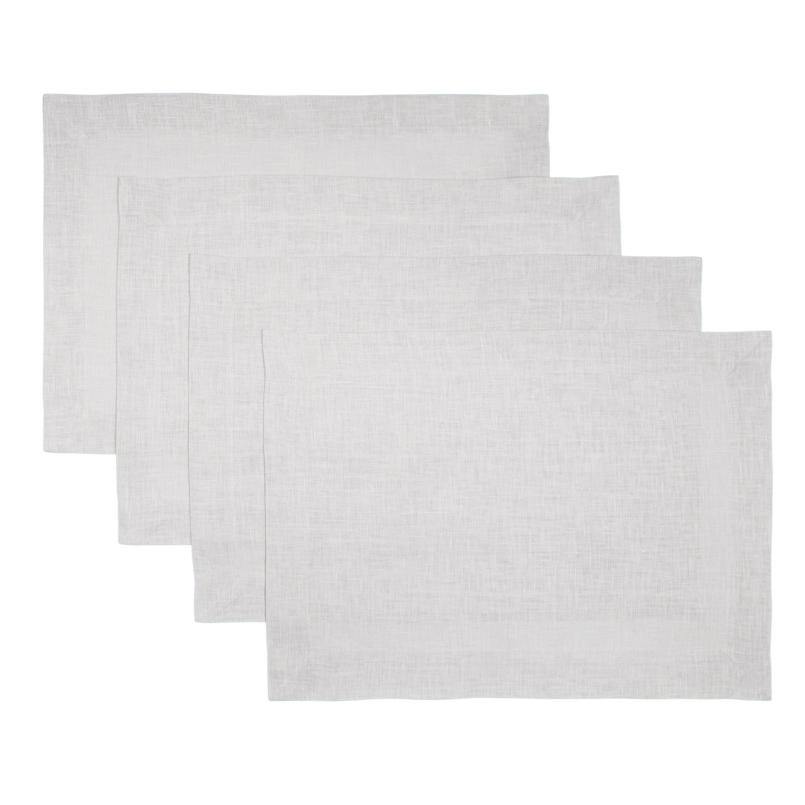 D'Moksha Homes 100% Pure Linen Placemats Set of 4 - Silver Grey Washable Table Mats 14x19 Inch - Elegant Dining Decor for Easter, Thanksgiving & Everyday Use