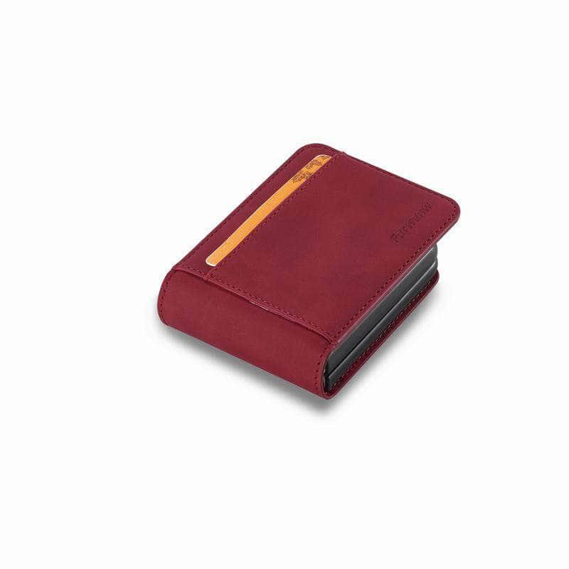 Samsung Galaxy Z Flip 3 Luxury Leather Wallet Case - Premium Flip Phone Cover with Card Holder & Kickstand - Perfect for Business, Travel & Everyday Use