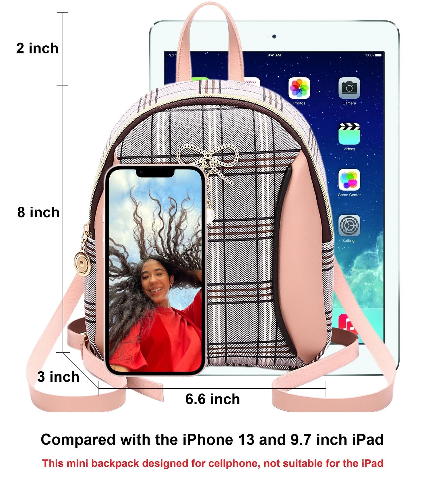 NUWA Women's Crossbody Phone Purse Backpack - Trendy Lightweight Mini Wallet Pouch Bag for Smartphones (Black) - Perfect for Travel, Shopping & Everyday Use