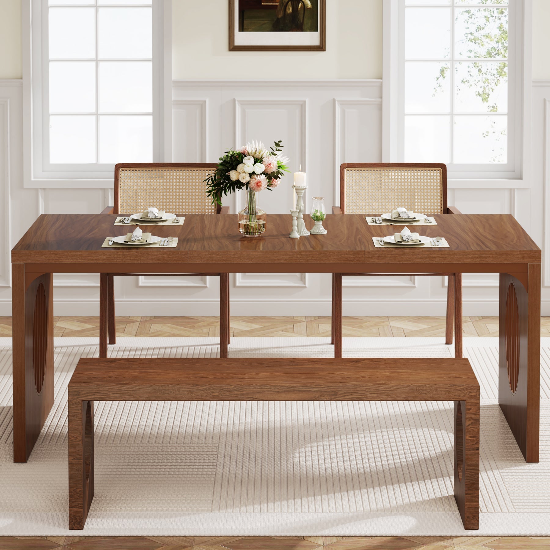Farmhouse Dining Table for 4-6 People - 62.99